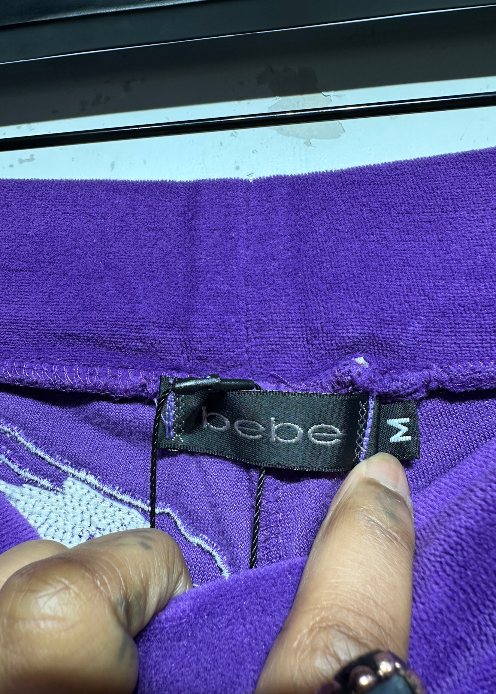 Bebe Purple Wing Track Pants 28