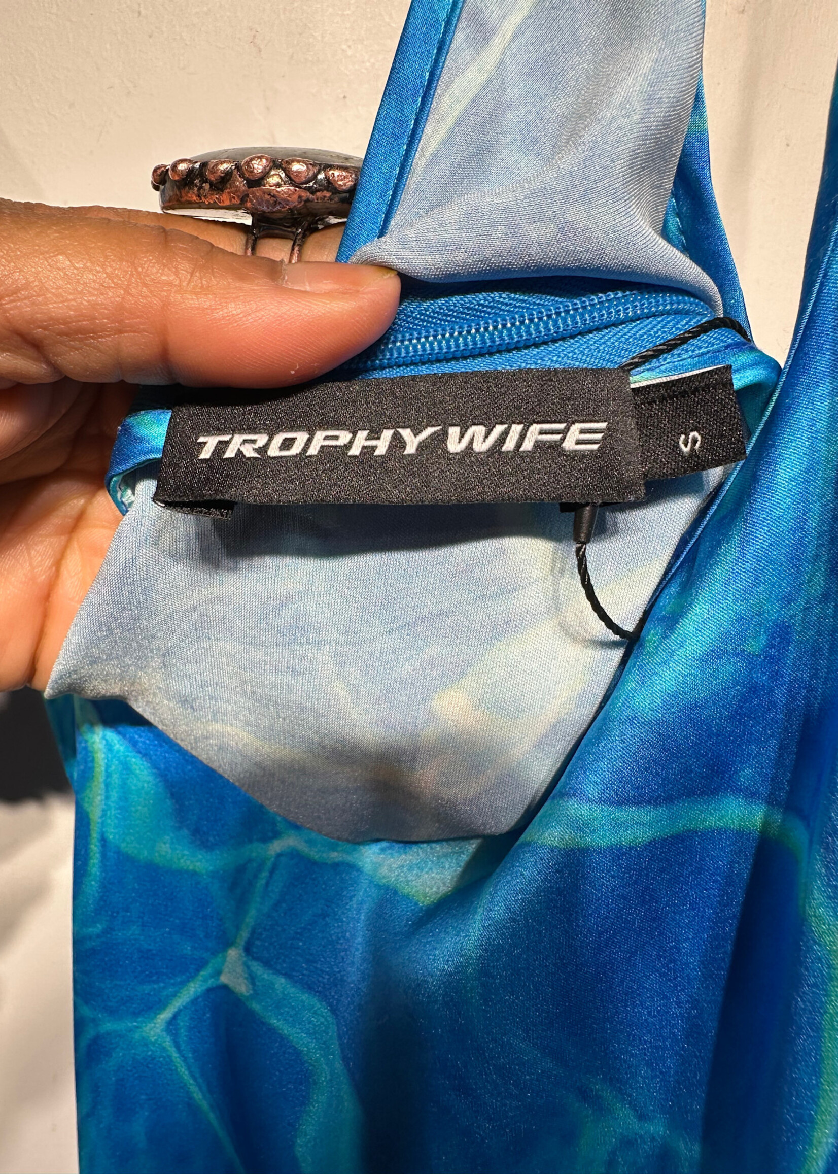 Trophy Wife Pool Print Dress S