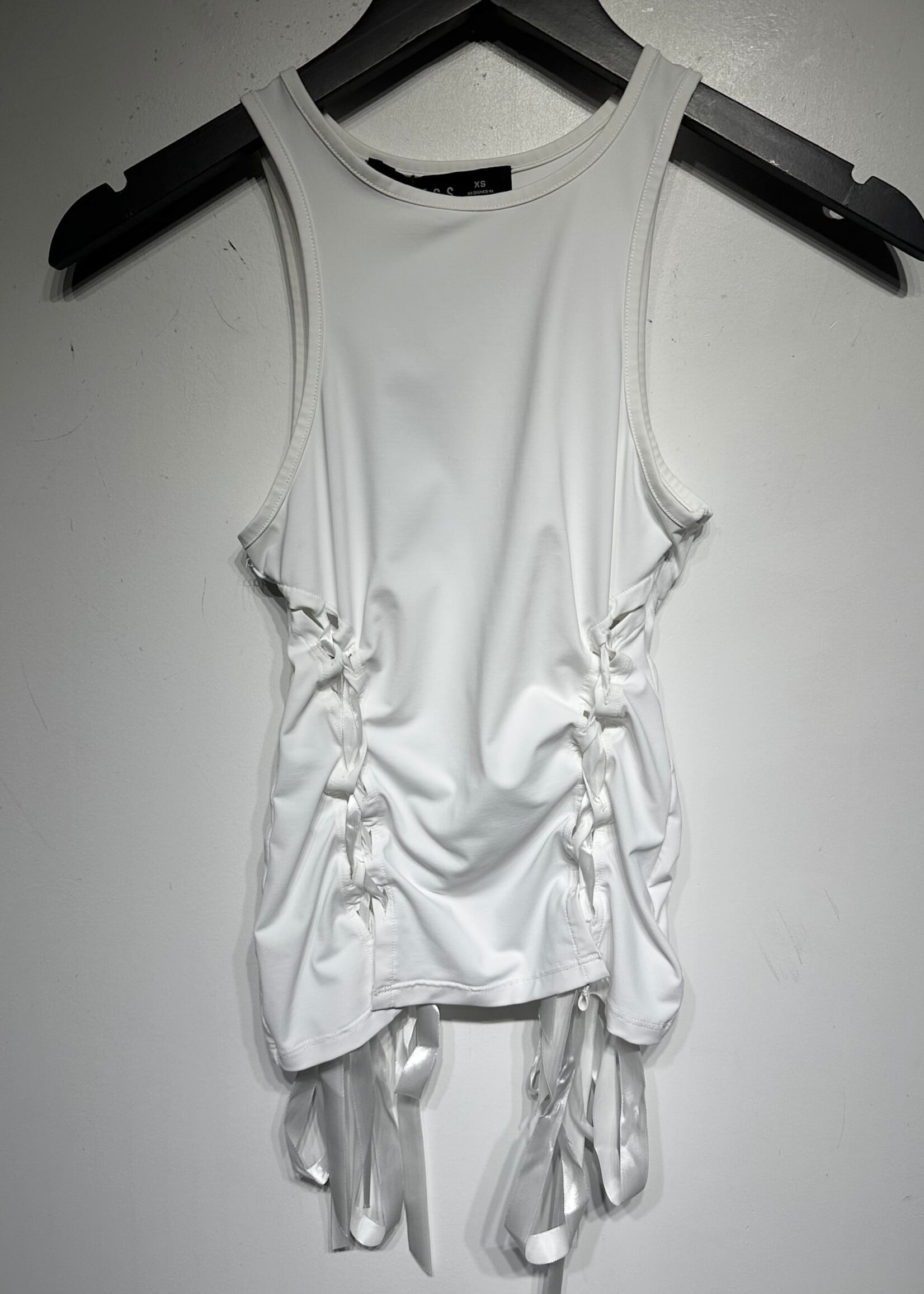 Lioness White Side Lace Tank XS