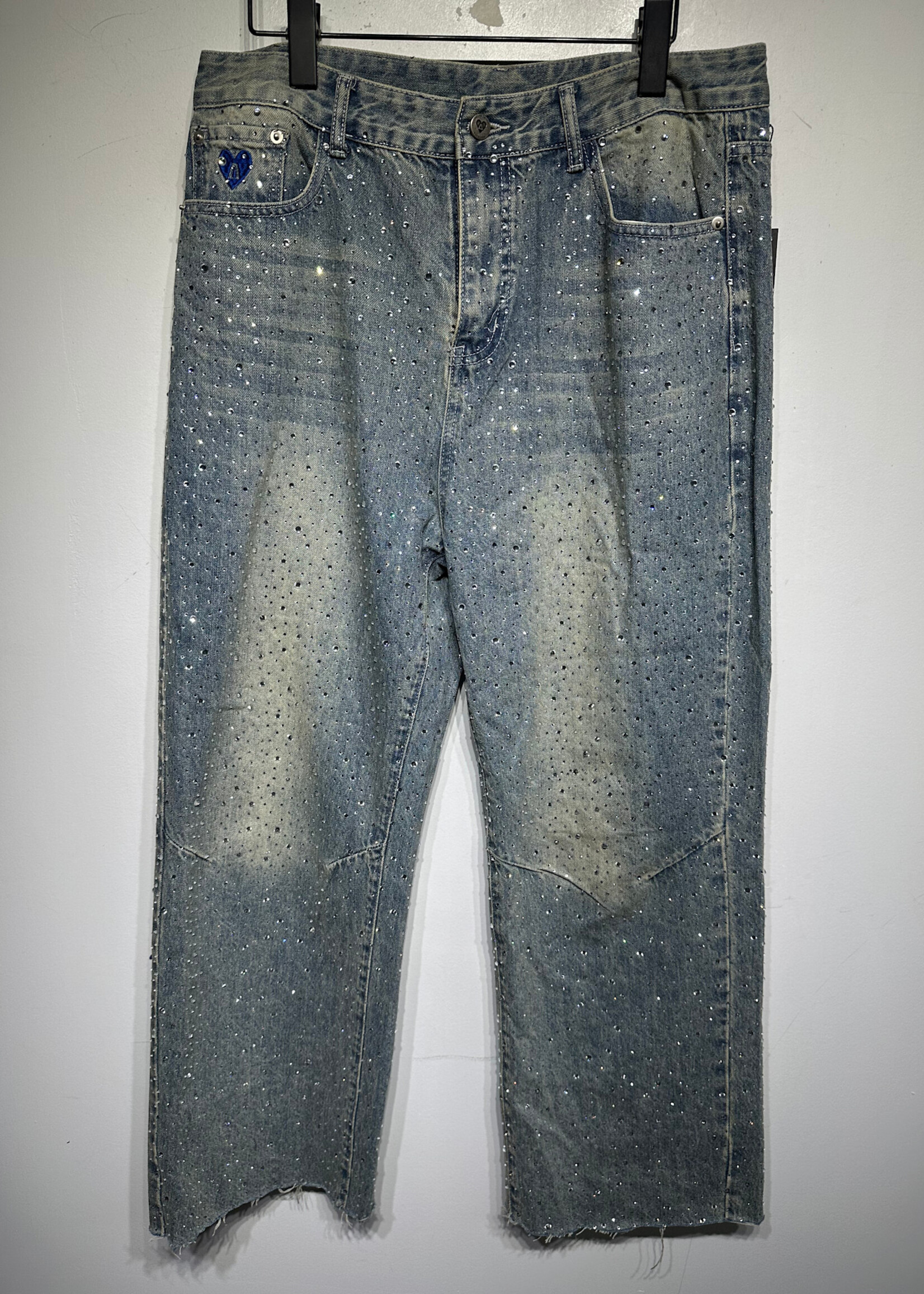 Aelfric Eden Rhinestone Light Wash Jeans Unisex 34