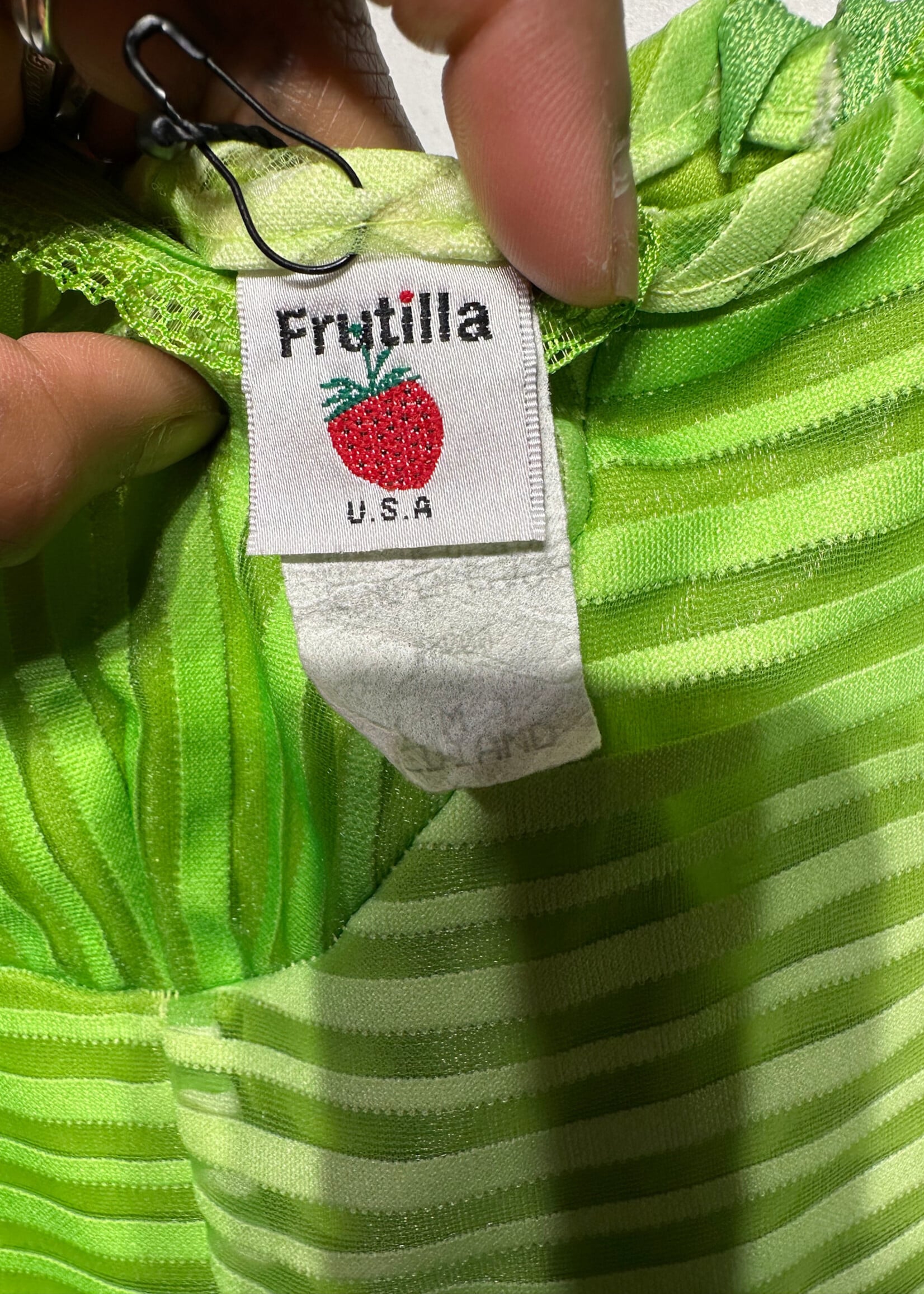 Frutila Vintage Green Striped Dress M