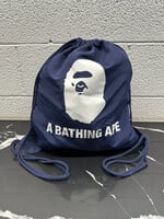 Bape Navy Blue Drawstring Bag