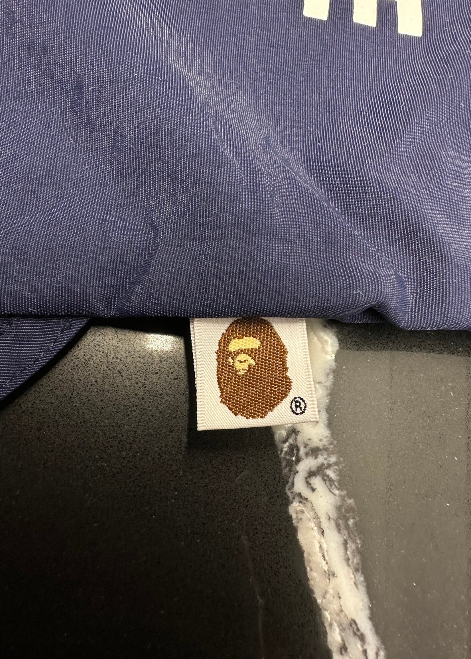 Bape Navy Blue Drawstring Bag