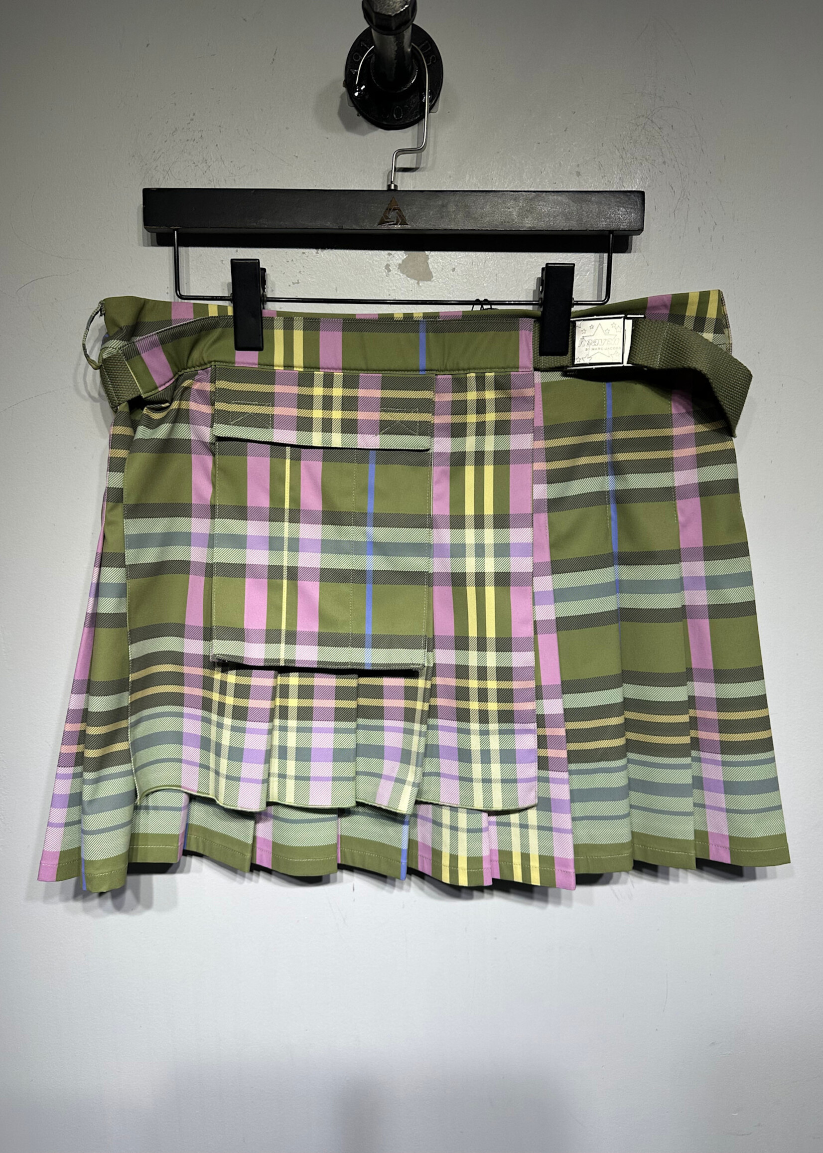 Heaven NWT Green Plaid Cargo Skirt XL/36