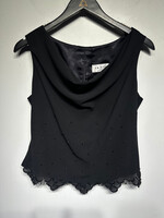 JR Nites Studded Black Cowel Neck Tank L