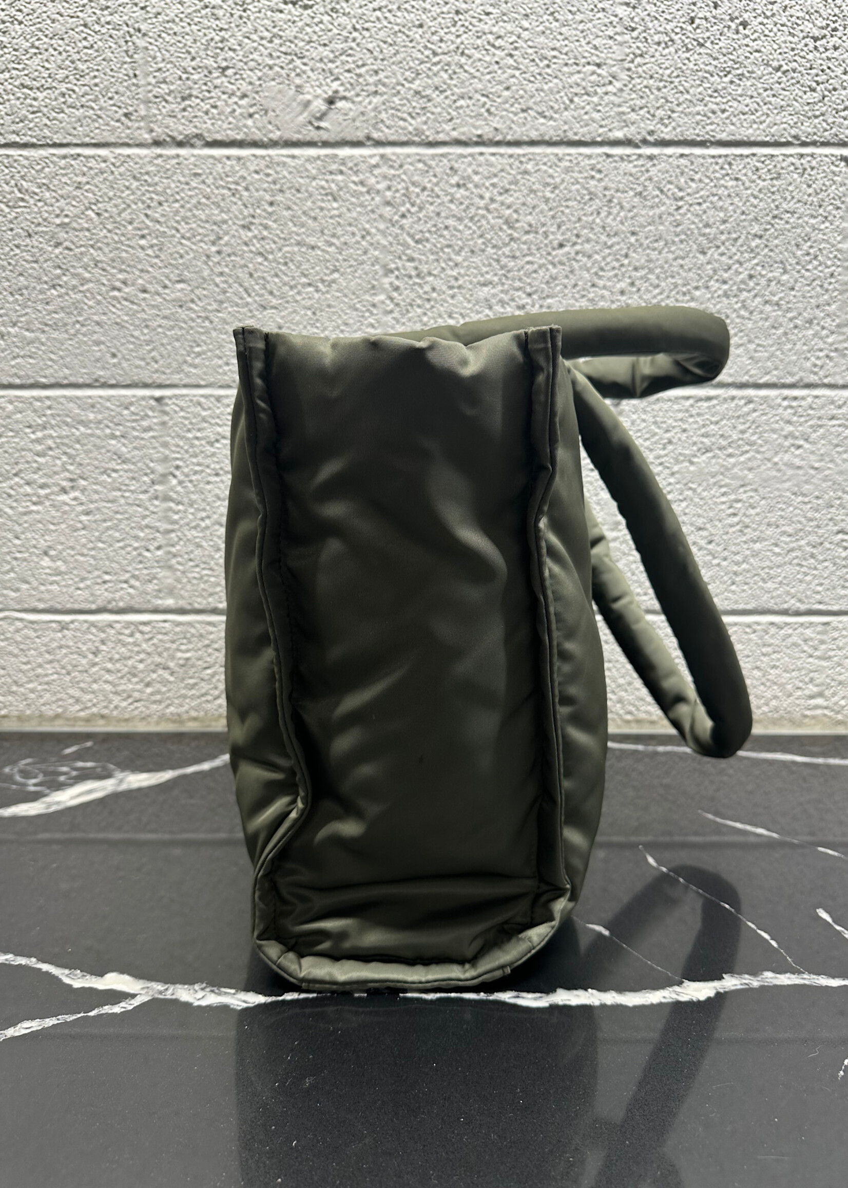 Heaven Olive Green Nylon Puffer Tote