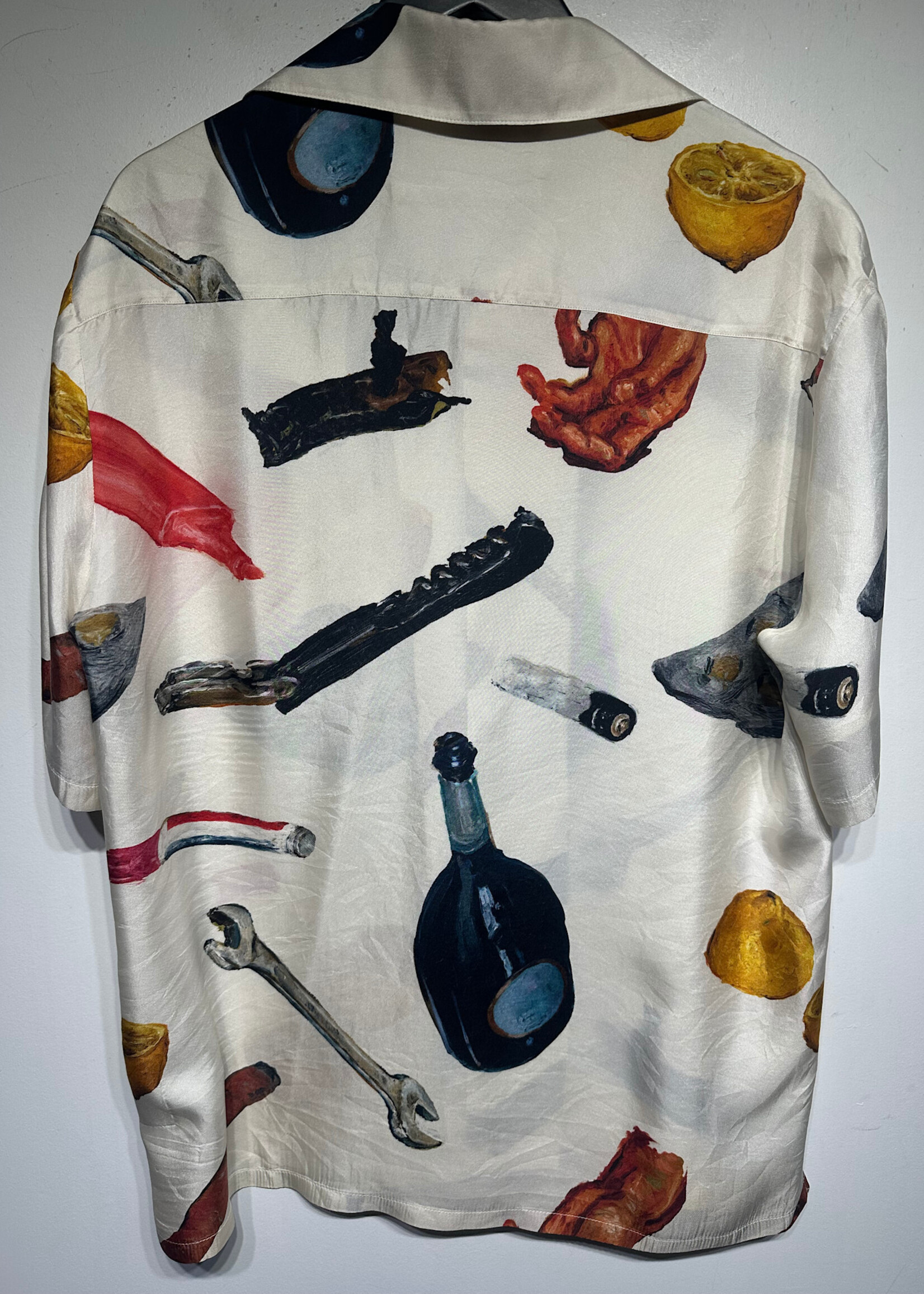 Off-White Printed Silk Oversized Shirt M AS IS