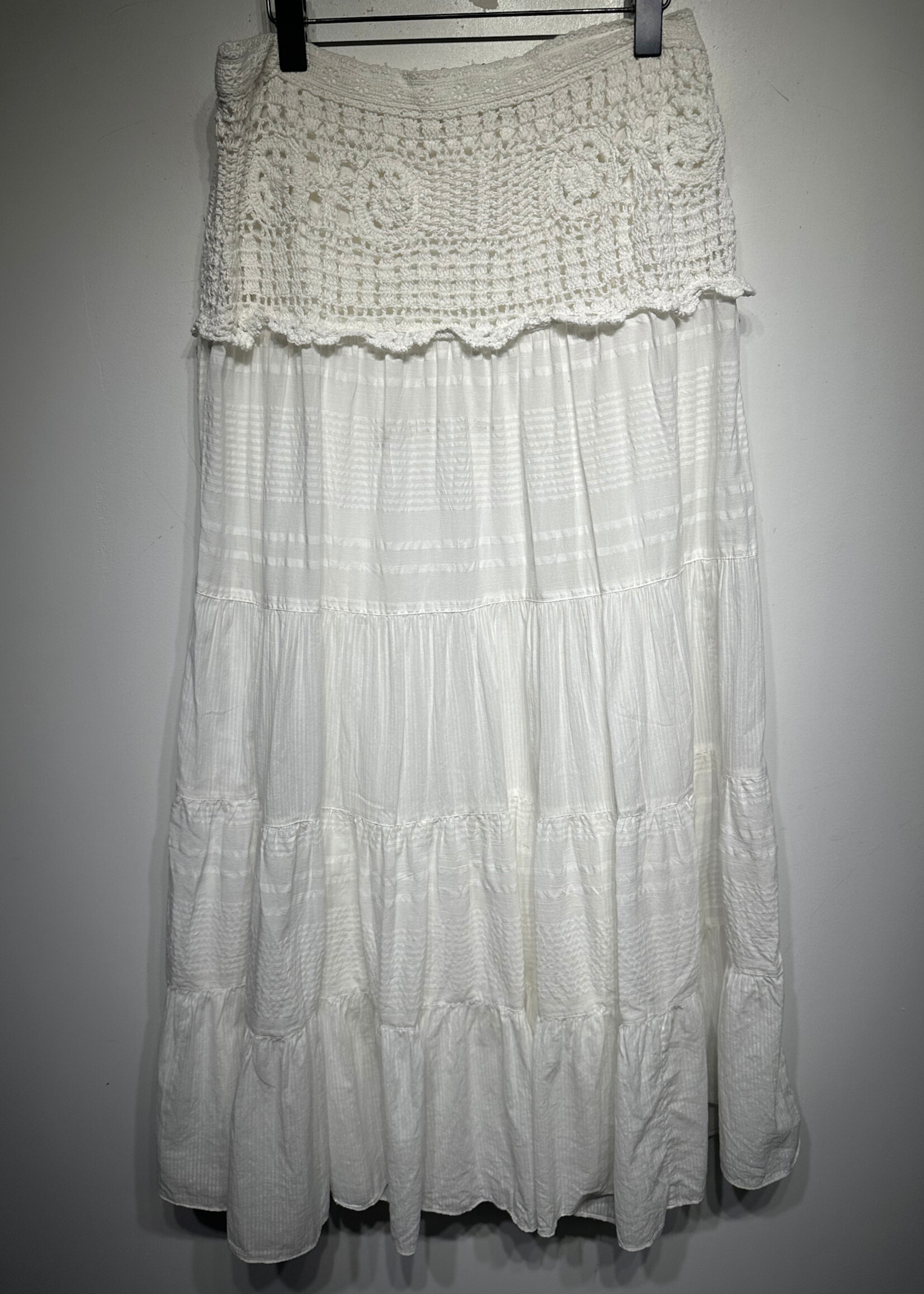 Free People White Lace Maxi Skirt 32