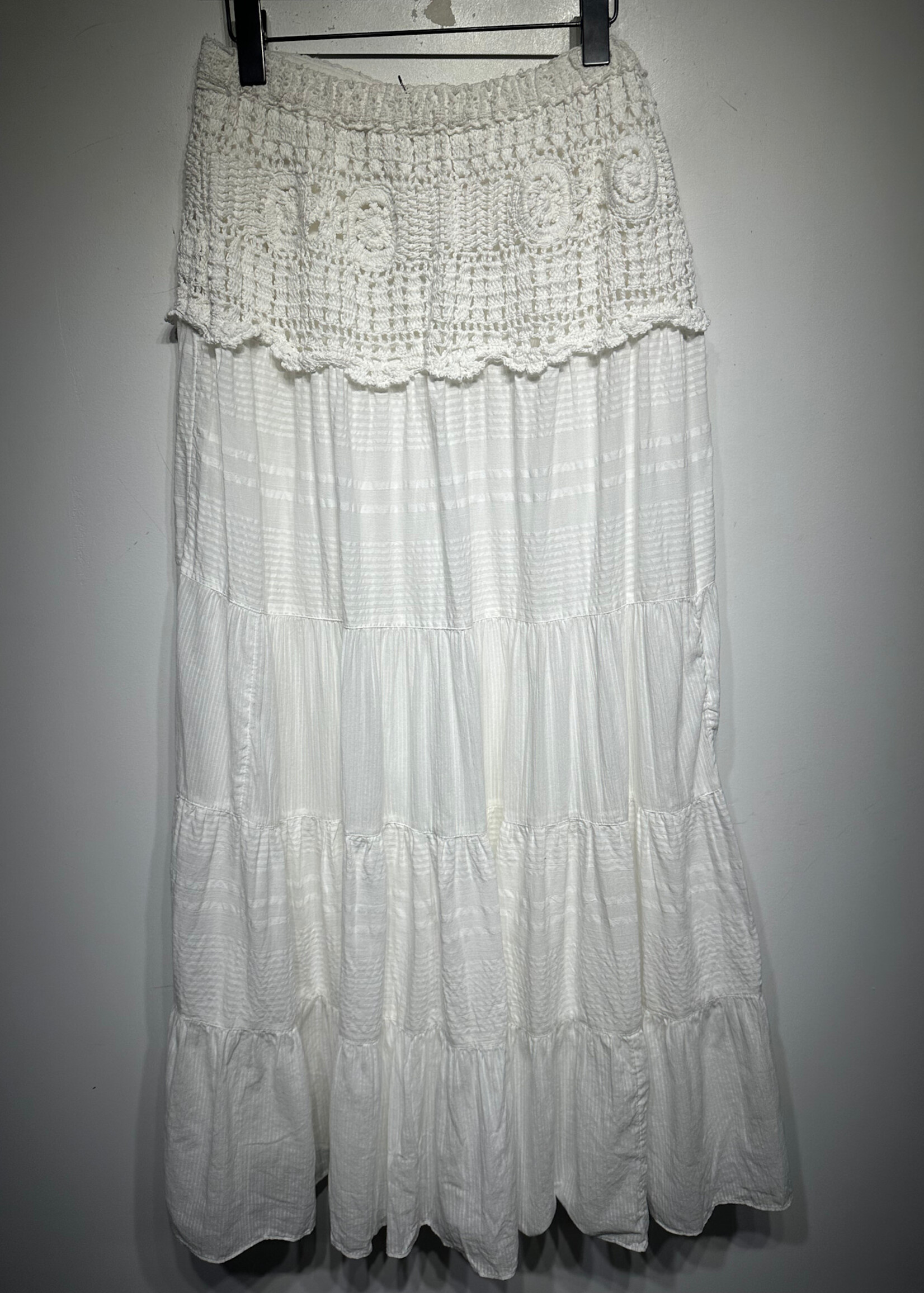Free People White Lace Maxi Skirt 32
