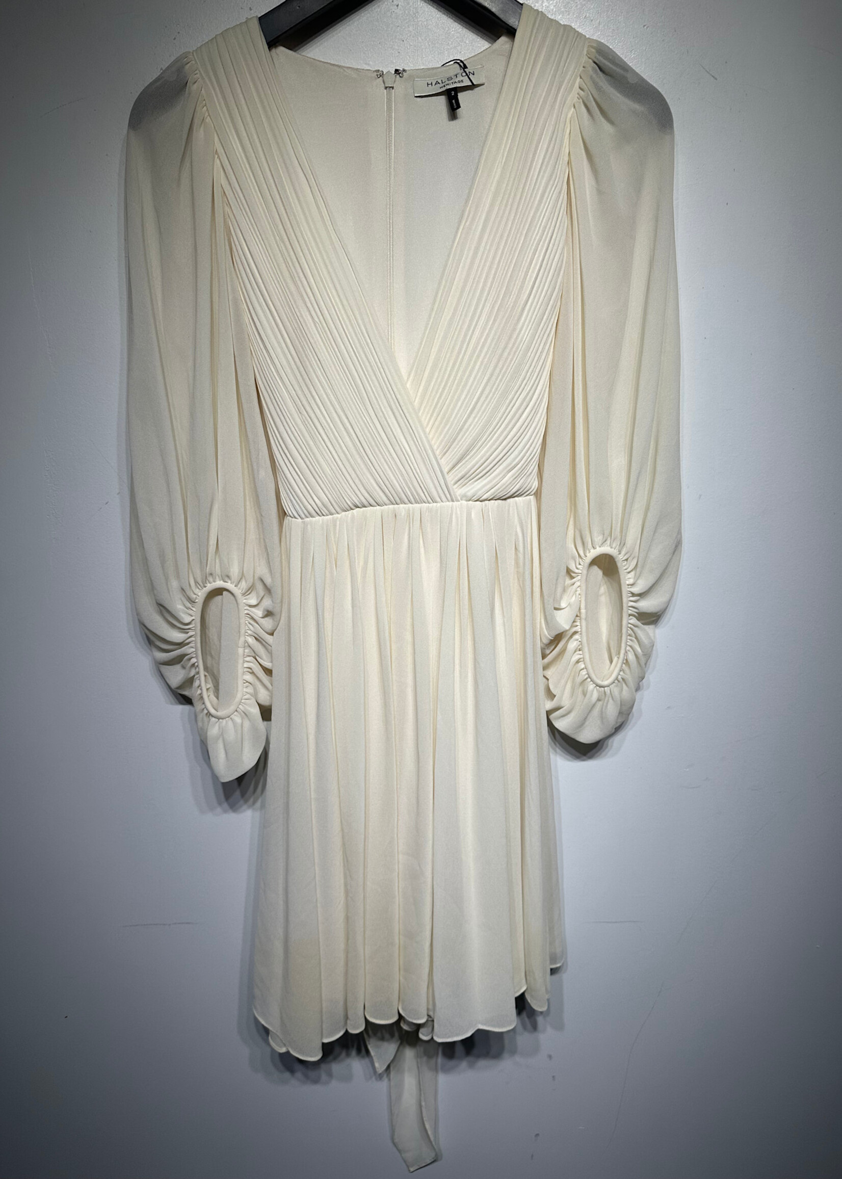 Halton Beige Ruched BOHO Dress S