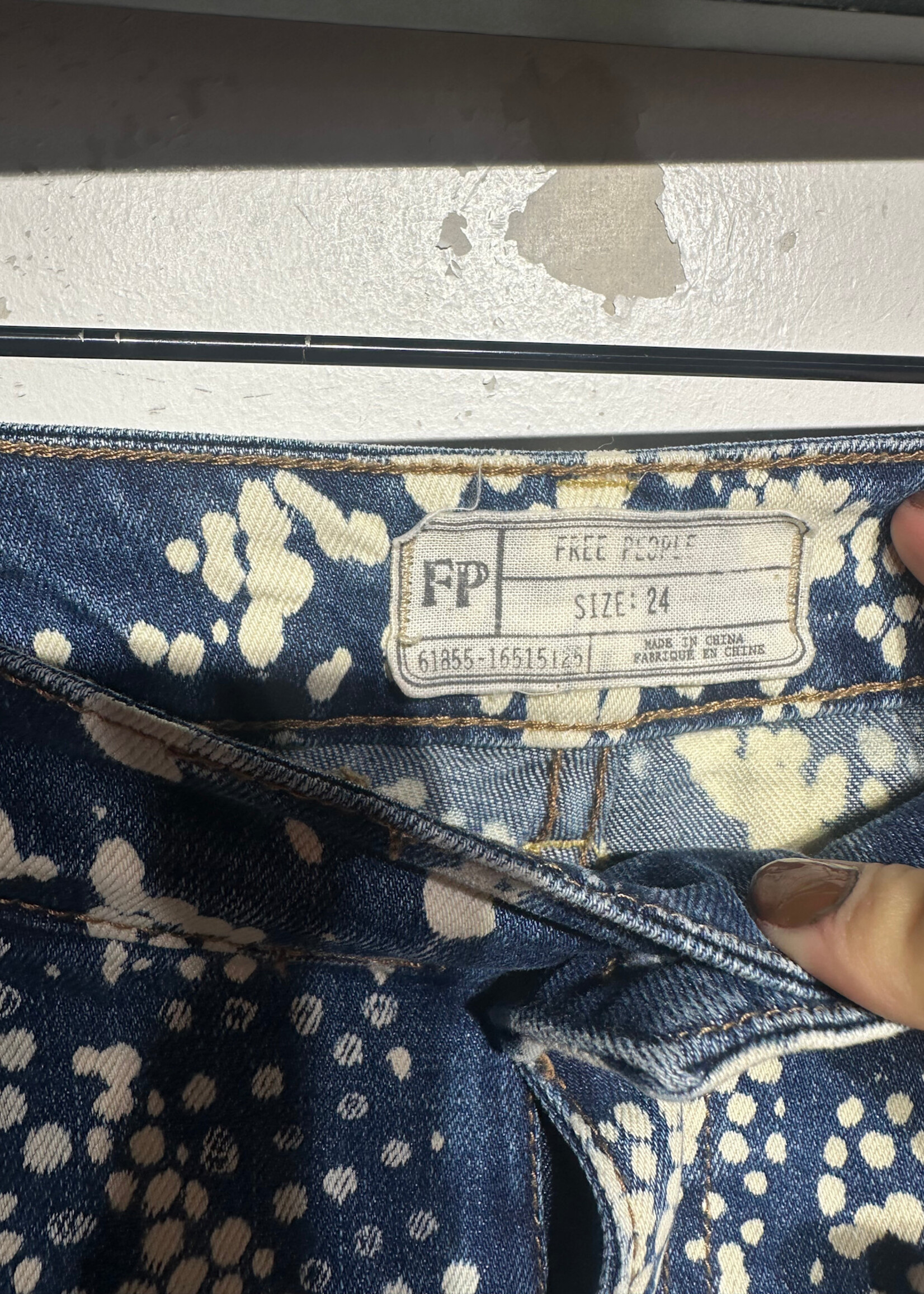 Free People Bleach Pattern Ultra Flares 24