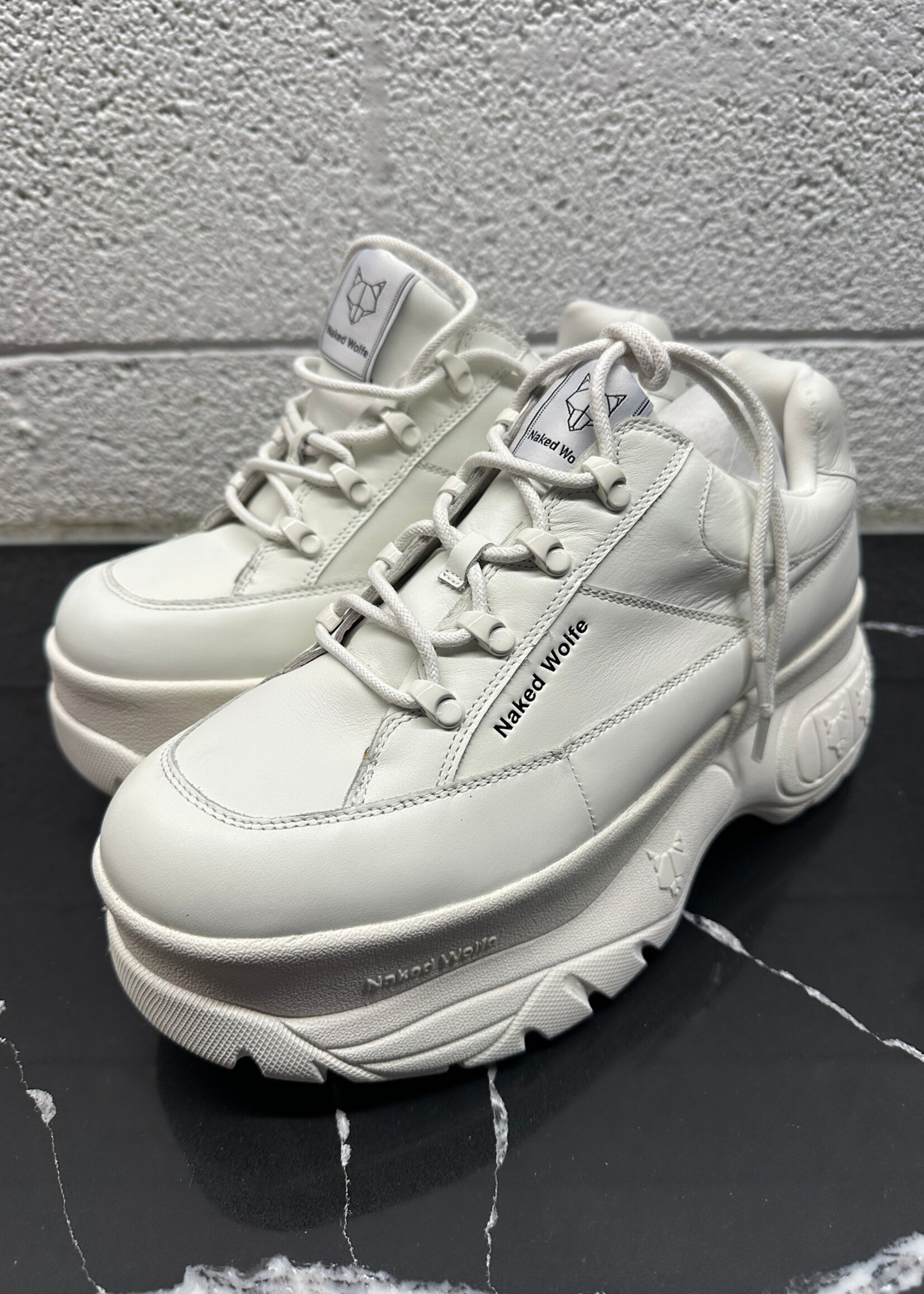 Naked Wolfe White Sporty Platform Shoes Fem 10.5