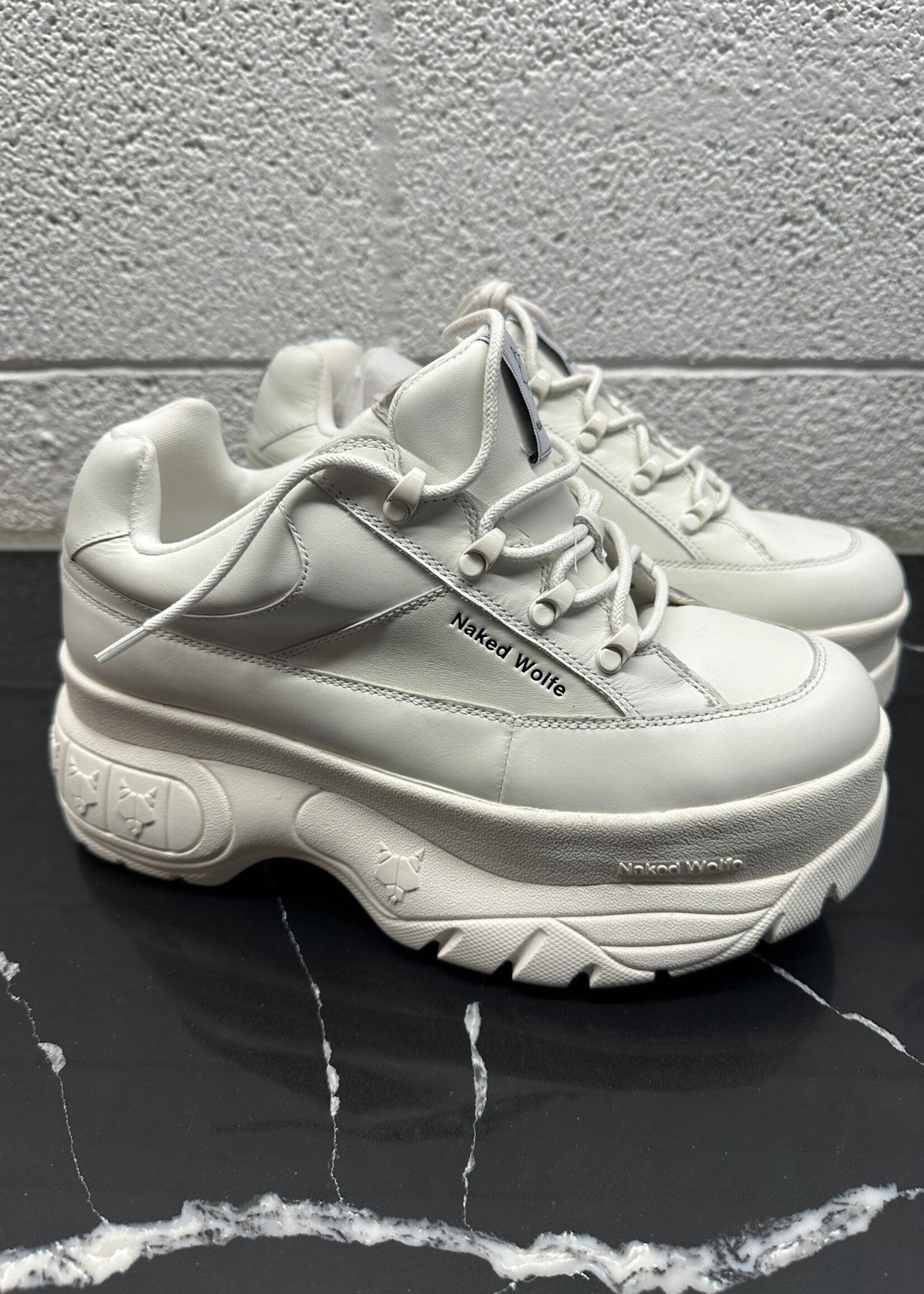 Naked Wolfe White Sporty Platform Shoes Fem 10.5