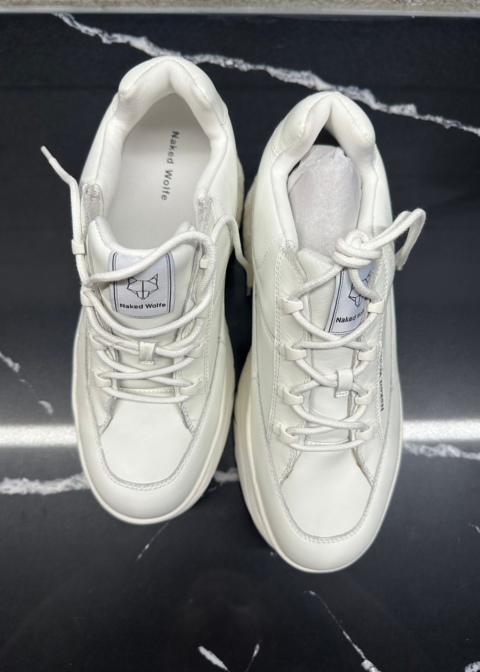 Naked Wolfe White Sporty Platform Shoes Fem 10.5