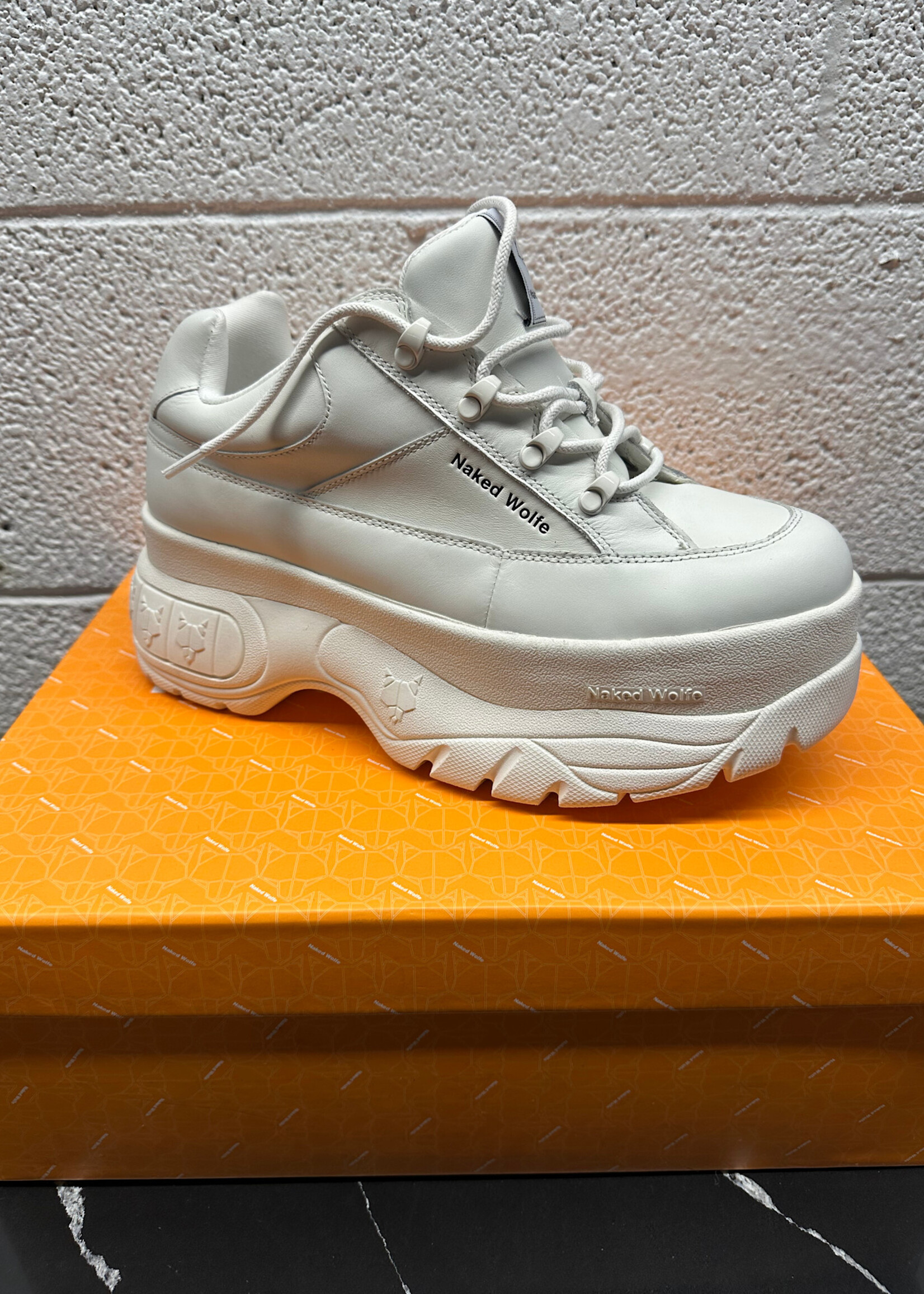 Naked Wolfe White Sporty Platform Shoes Fem 10.5