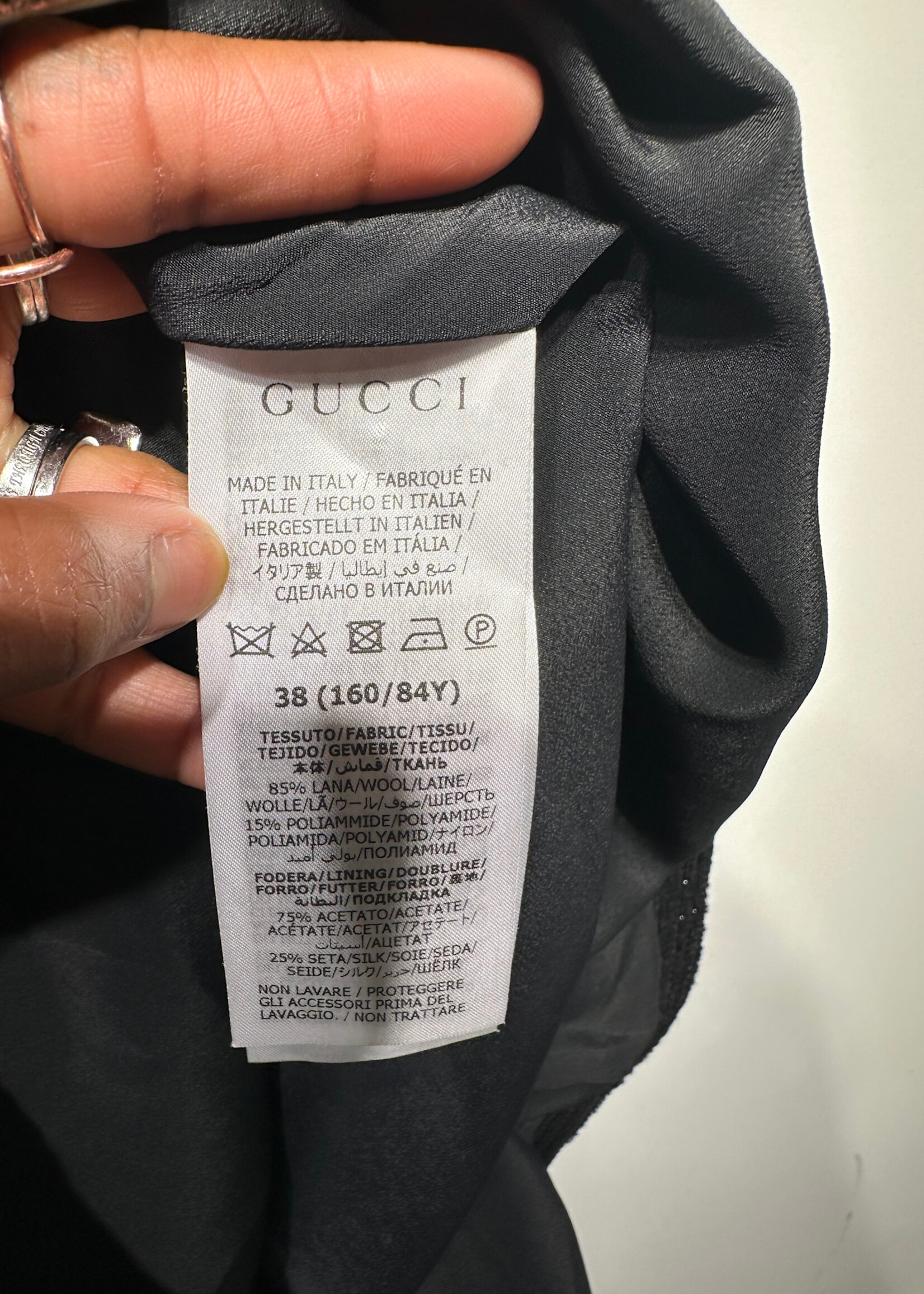 Gucci NWT Black Tweed LS Dress 38/M