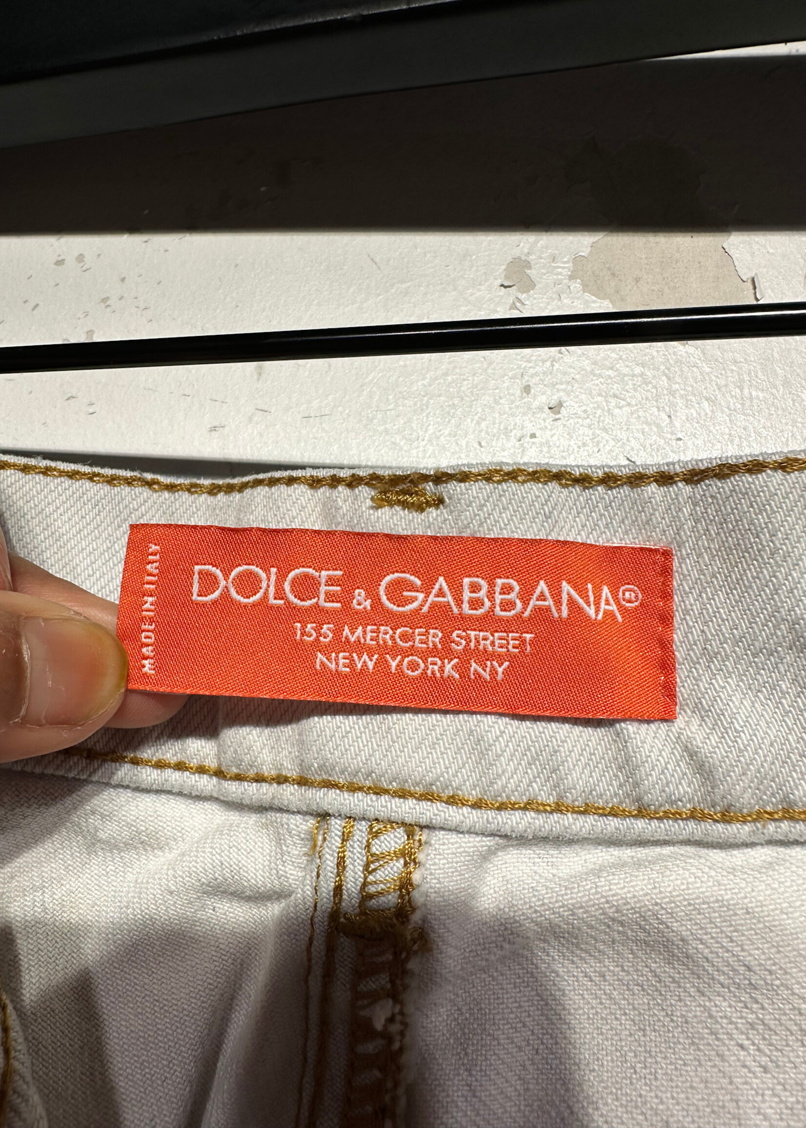 D&G Gold Denim AOP Graffiti Jeans 38 AS IS