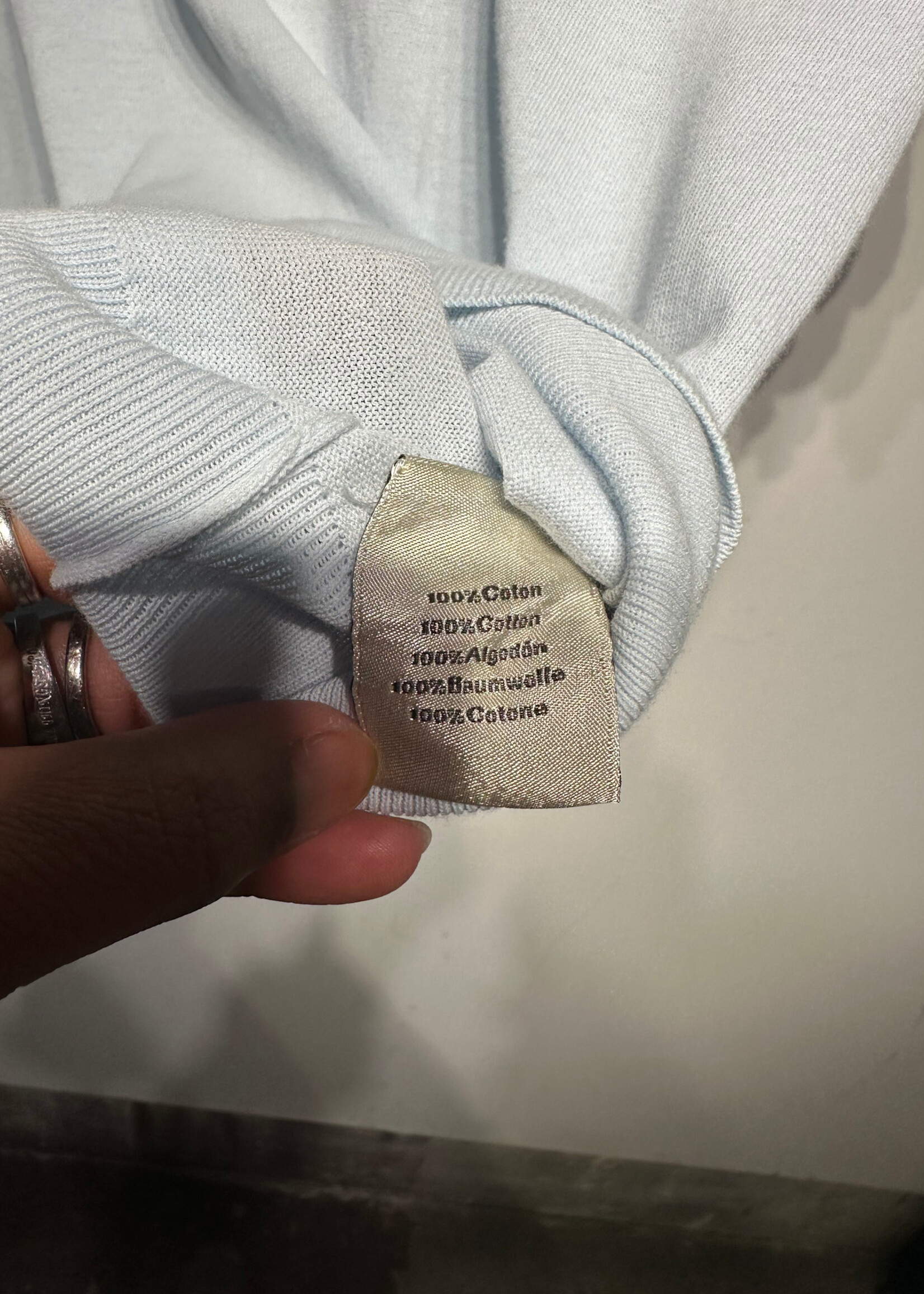 Hermes Baby Blue Knit T-Shirt M AS IS