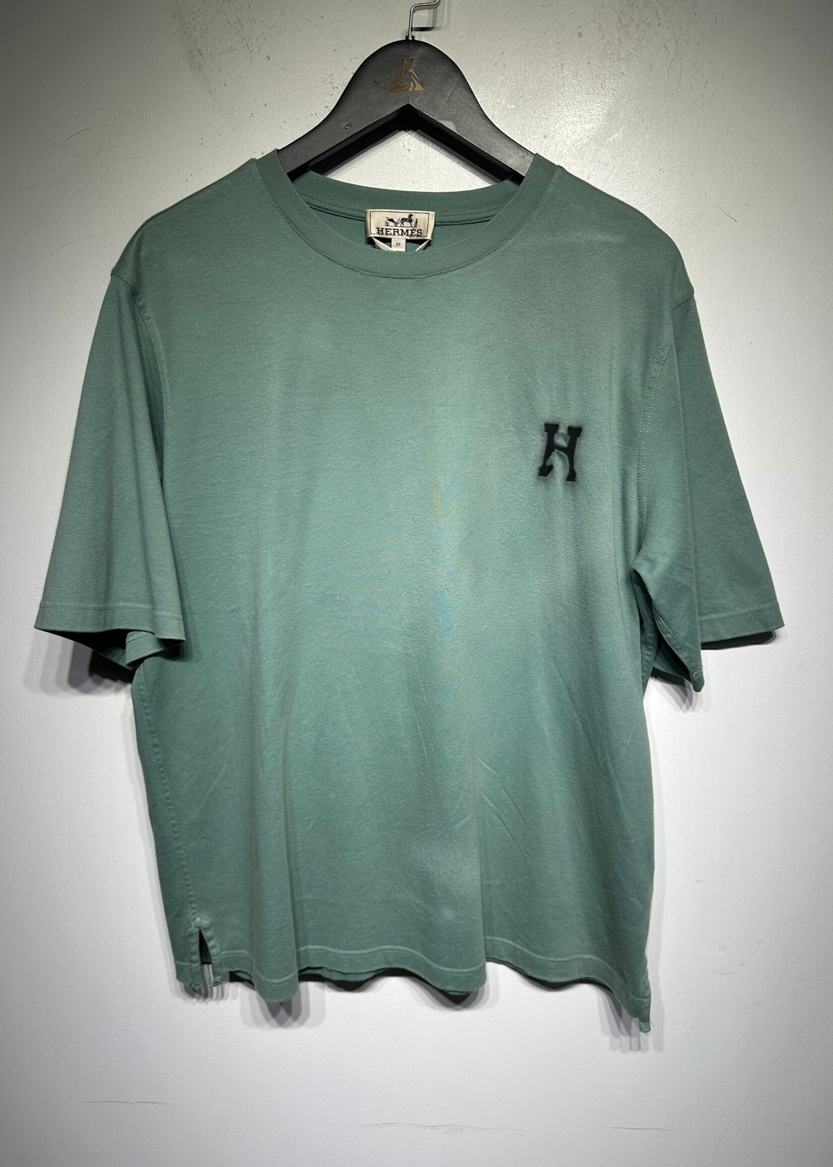Hermes H'Cheval Green Logo Tee M