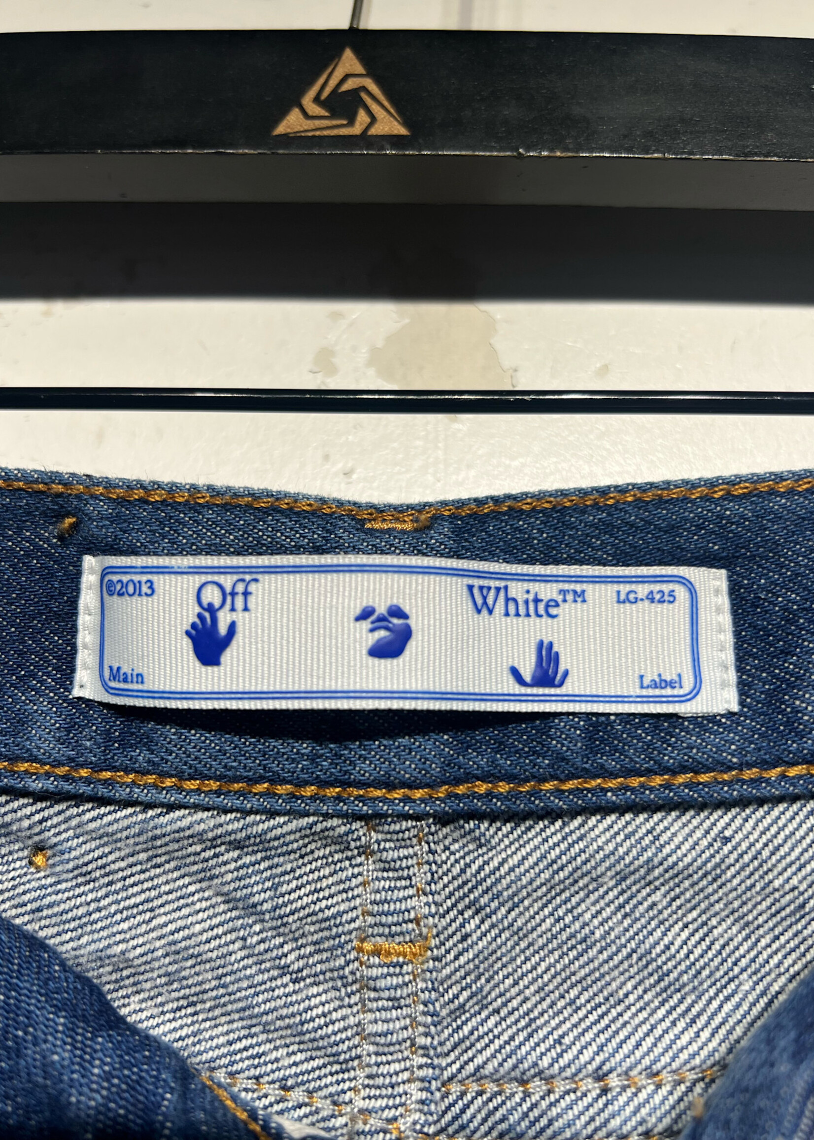 Off-White Dark Wash Logo Jeans 27