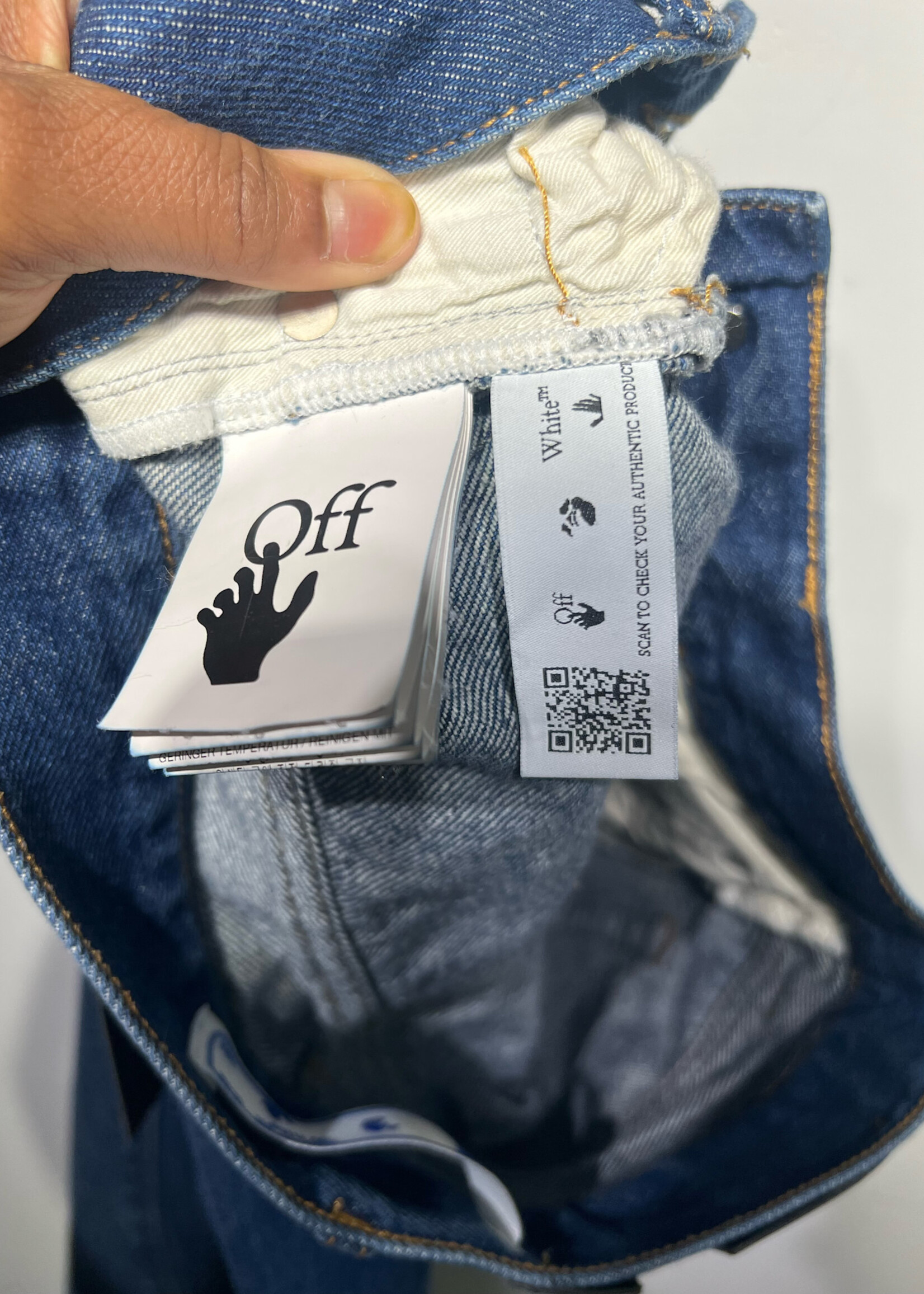 Off-White Dark Wash Logo Jeans 27