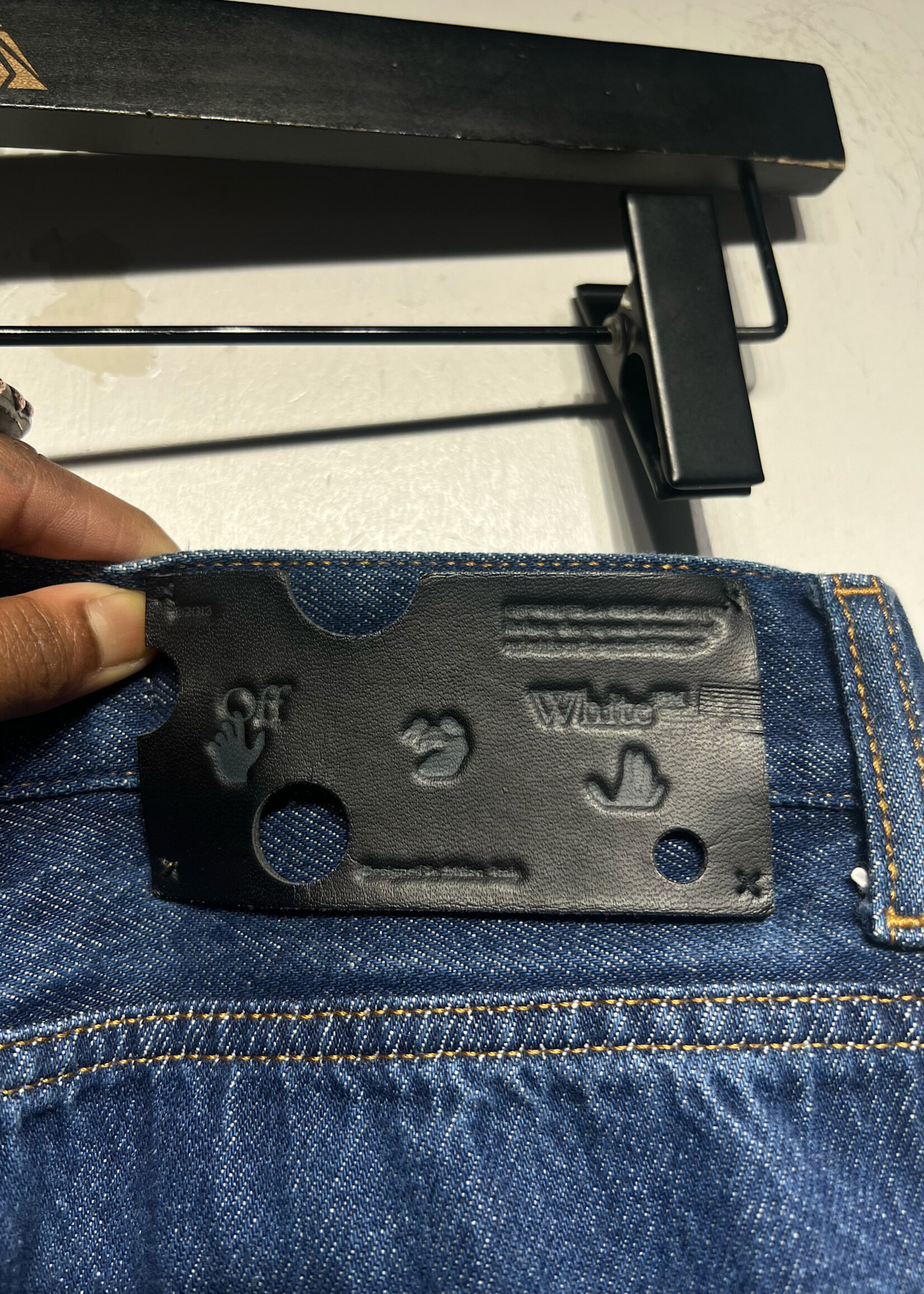 Off-White Dark Wash Logo Jeans 27