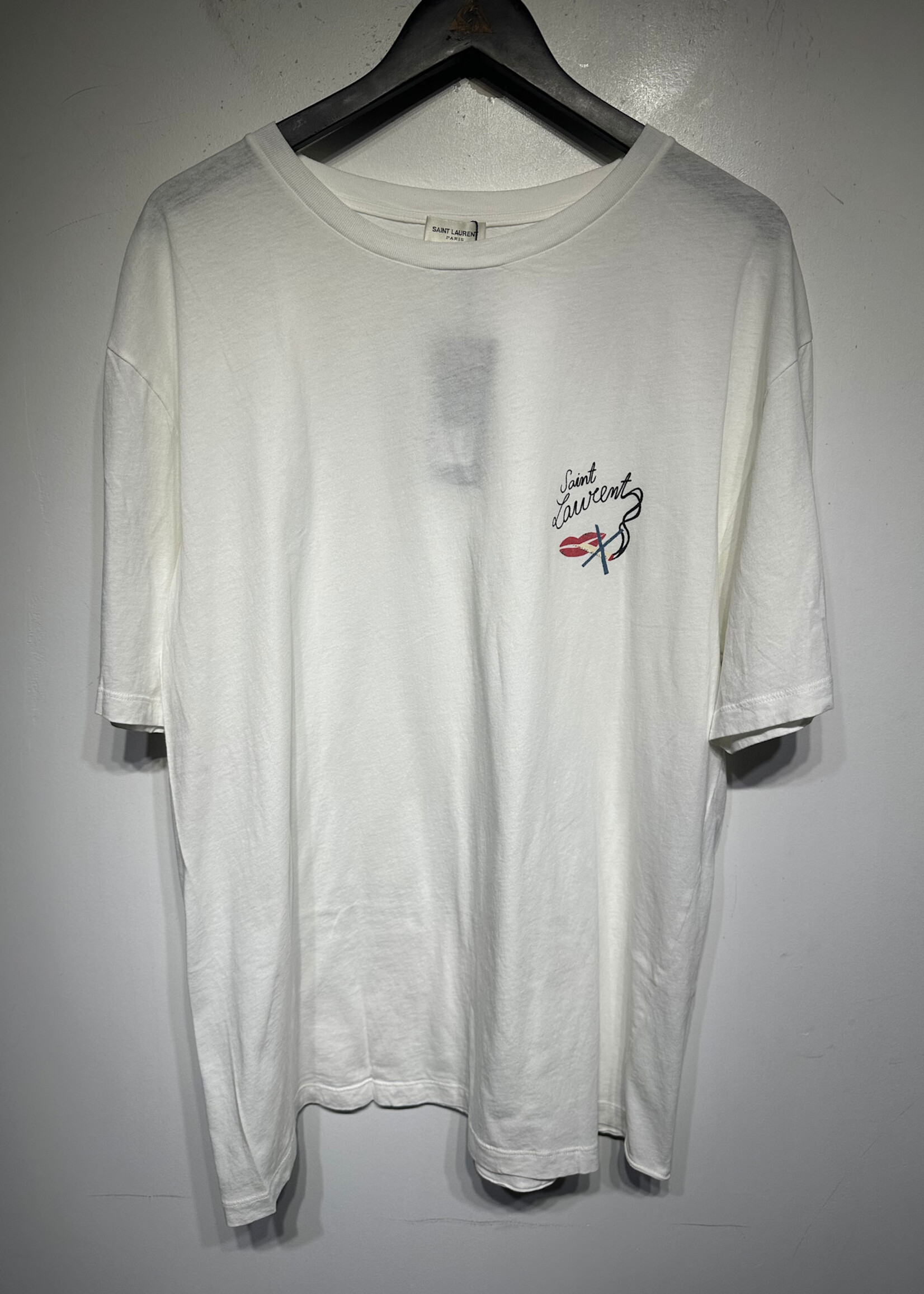 Saint Laurent Smoking Lips White Tee XXL