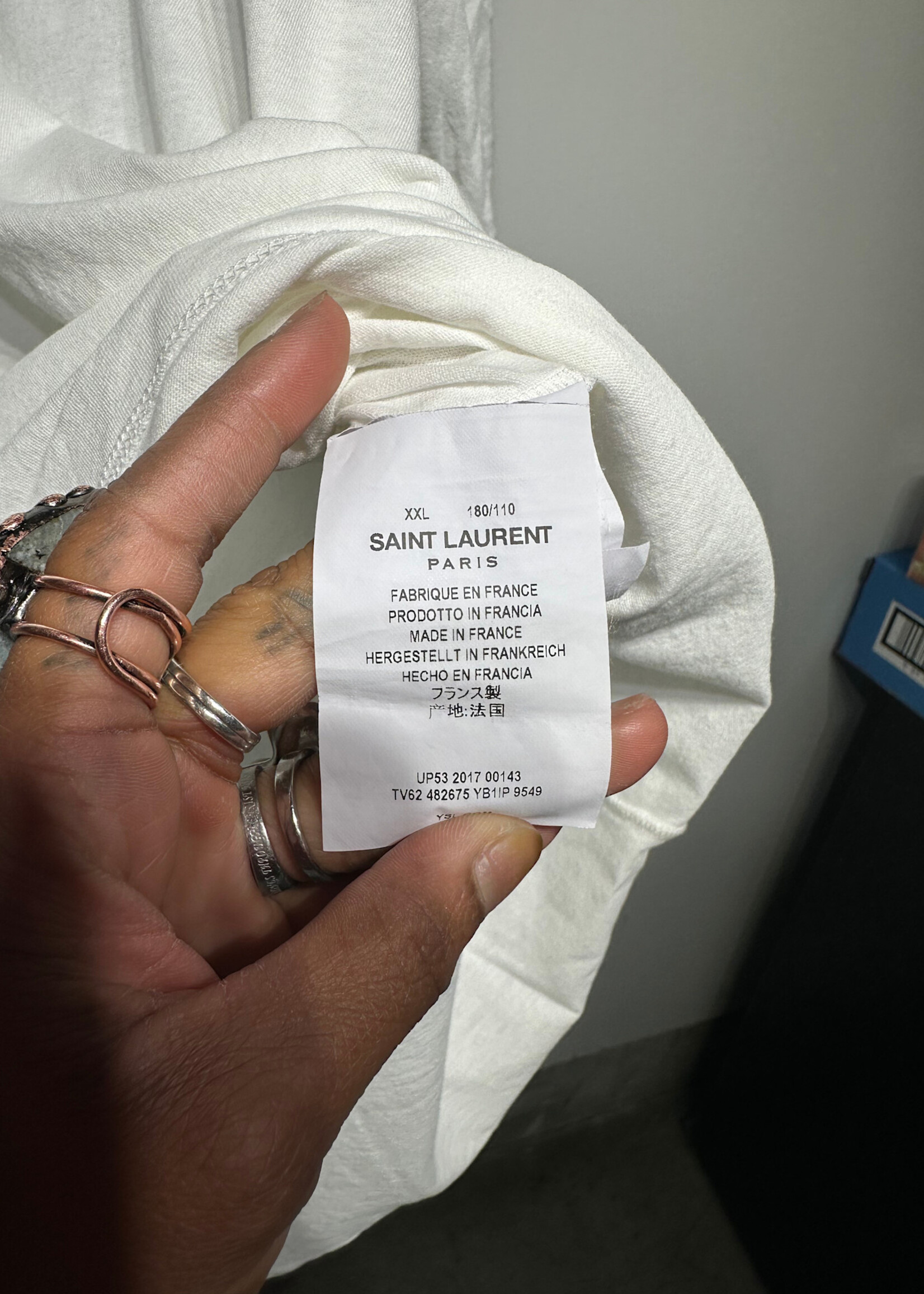 Saint Laurent Smoking Lips White Tee XXL