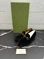 Gucci Black Velvet Horsebit Loafer Masc 12