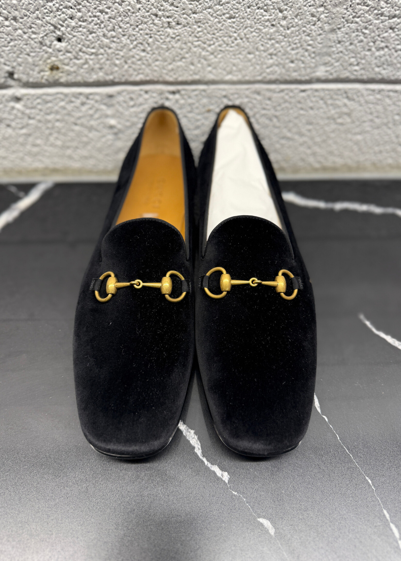 Gucci Black Velvet Horsebit Loafer Masc 12