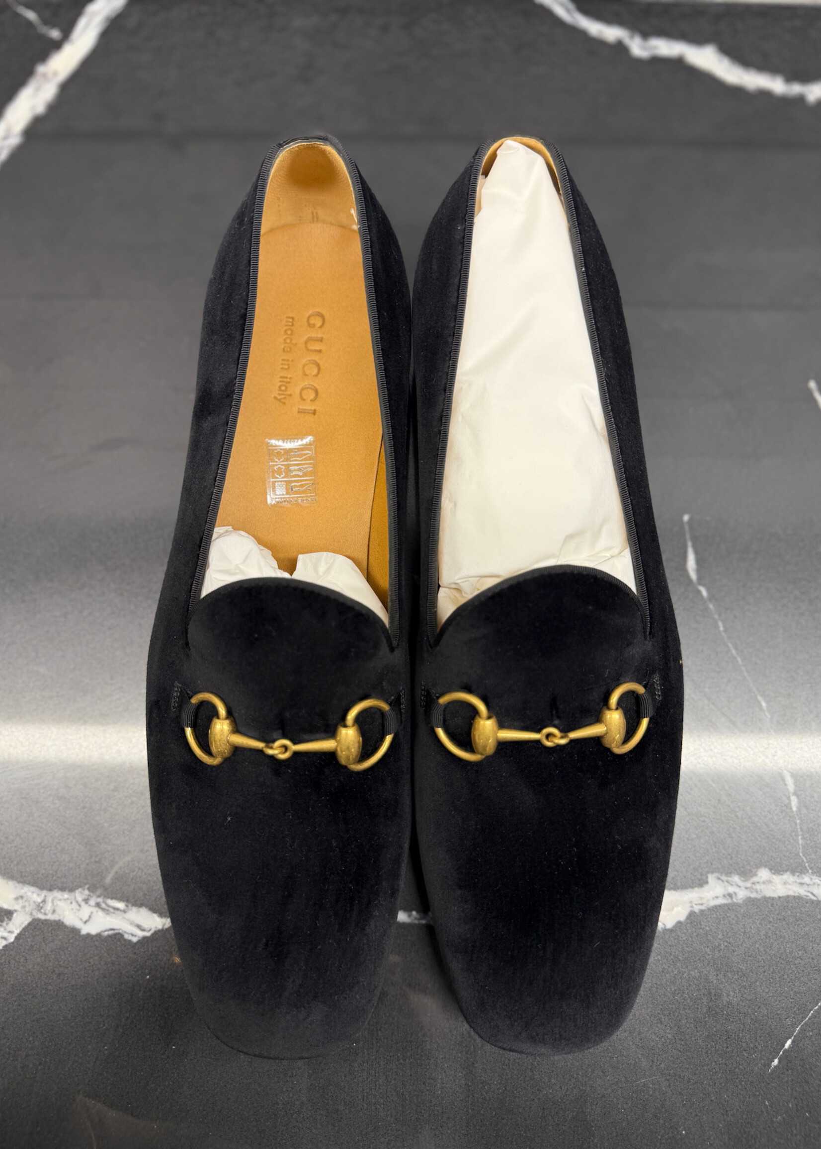 Gucci Black Velvet Horsebit Loafer Masc 12