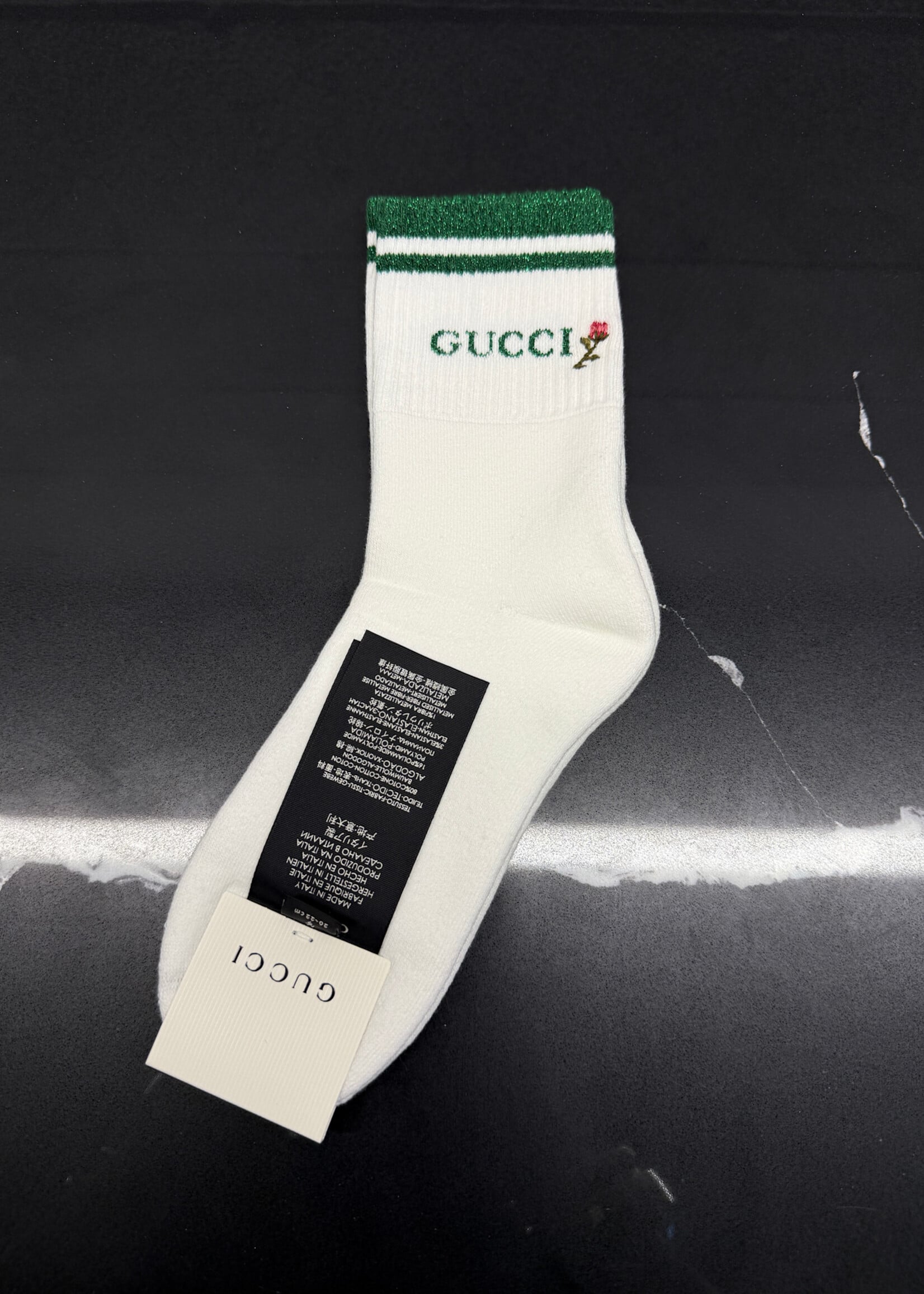 Gucci Green Glitter Socks
