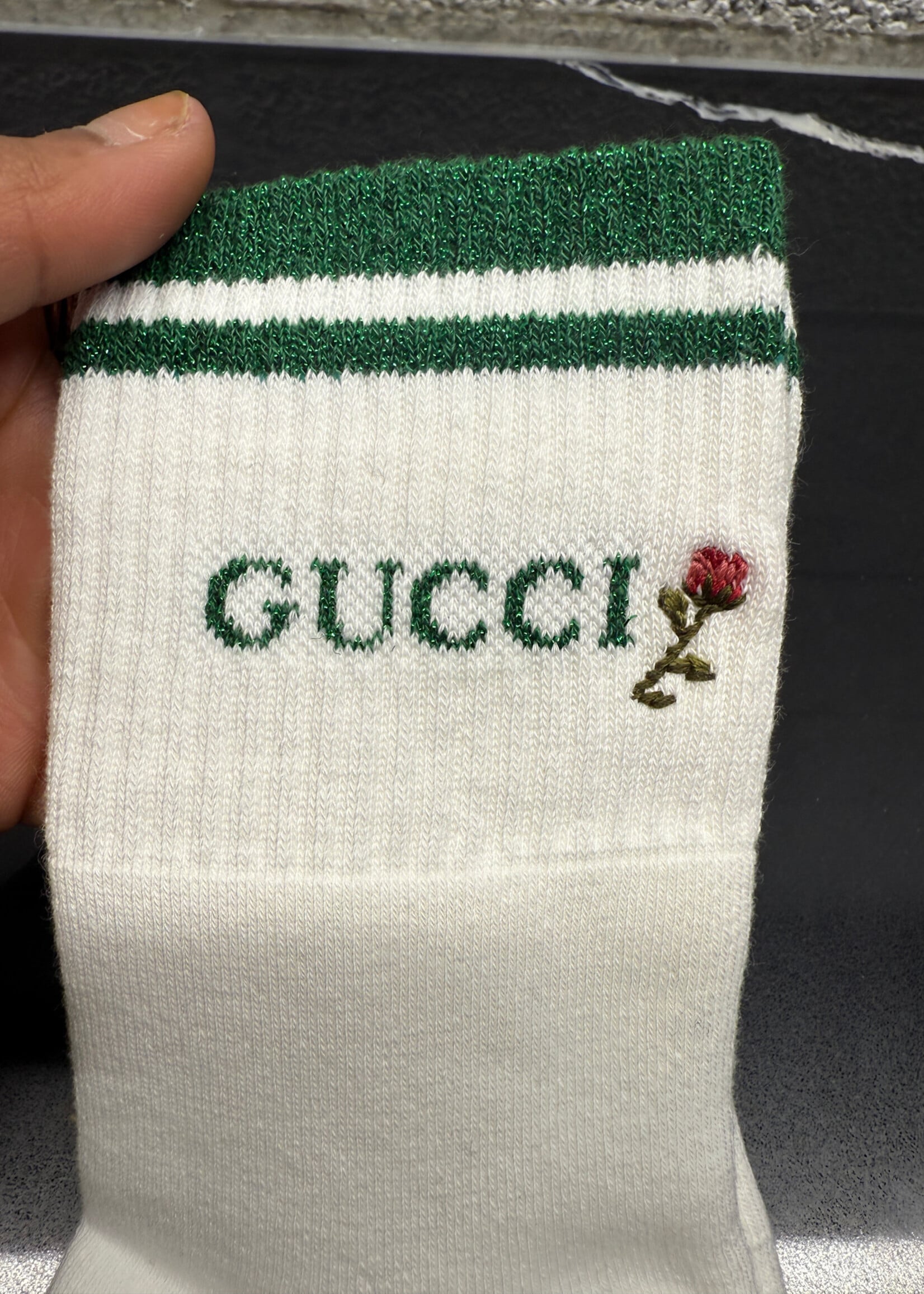 Gucci Green Glitter Socks