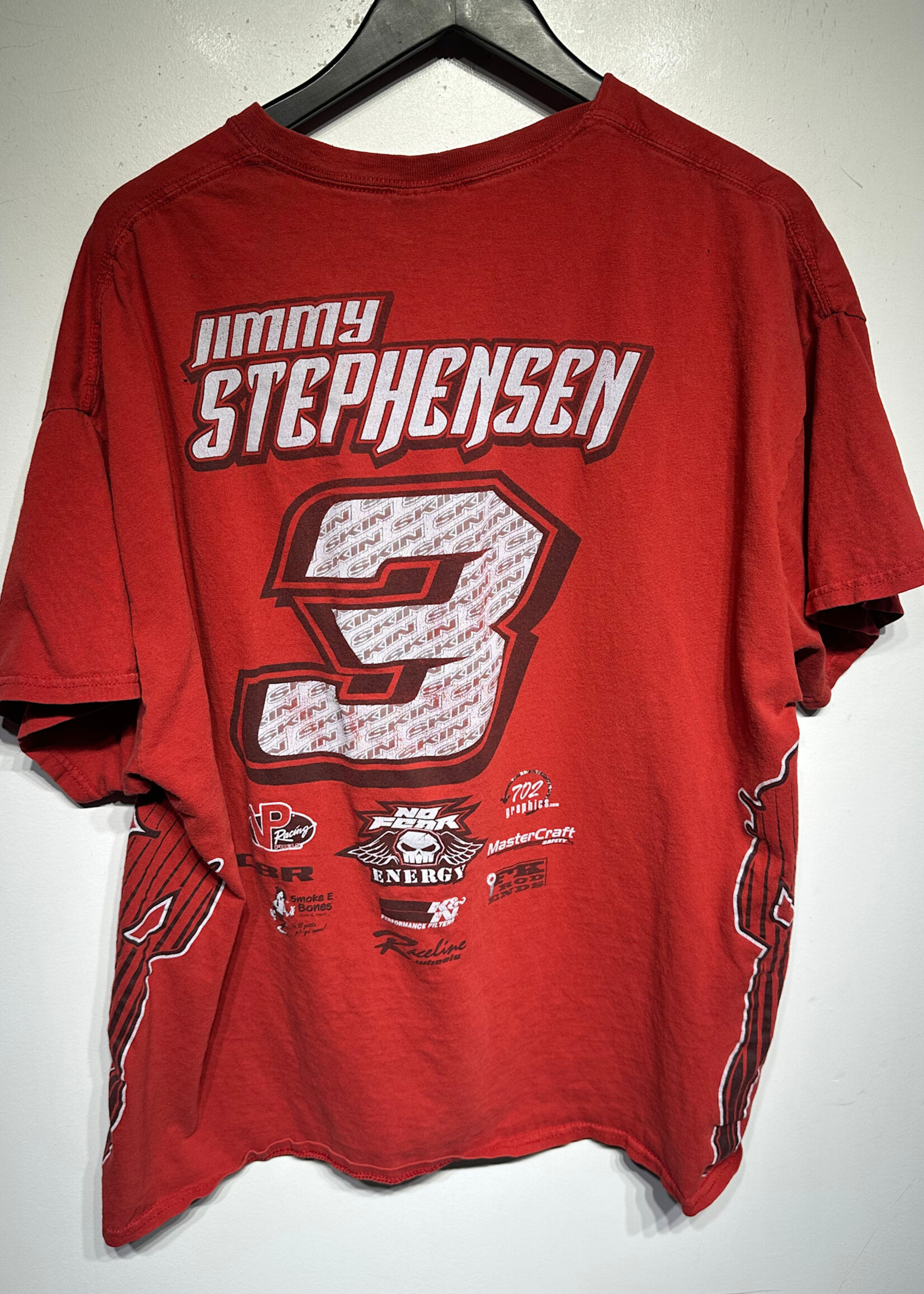 No Fear Skin Red Distressed Vintage Tee 2XL