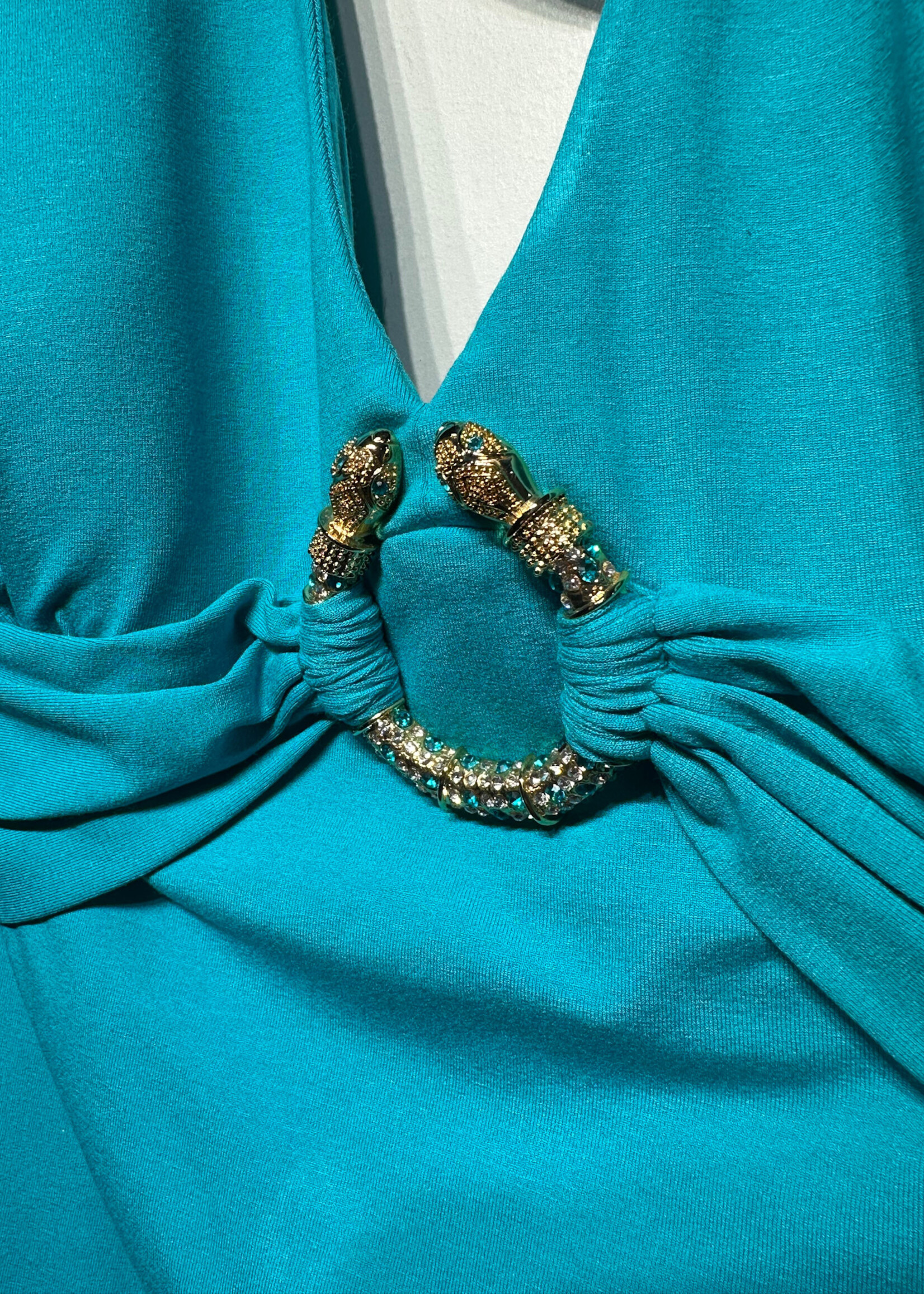 DS Cache Blue Snake Ring Halter Top L
