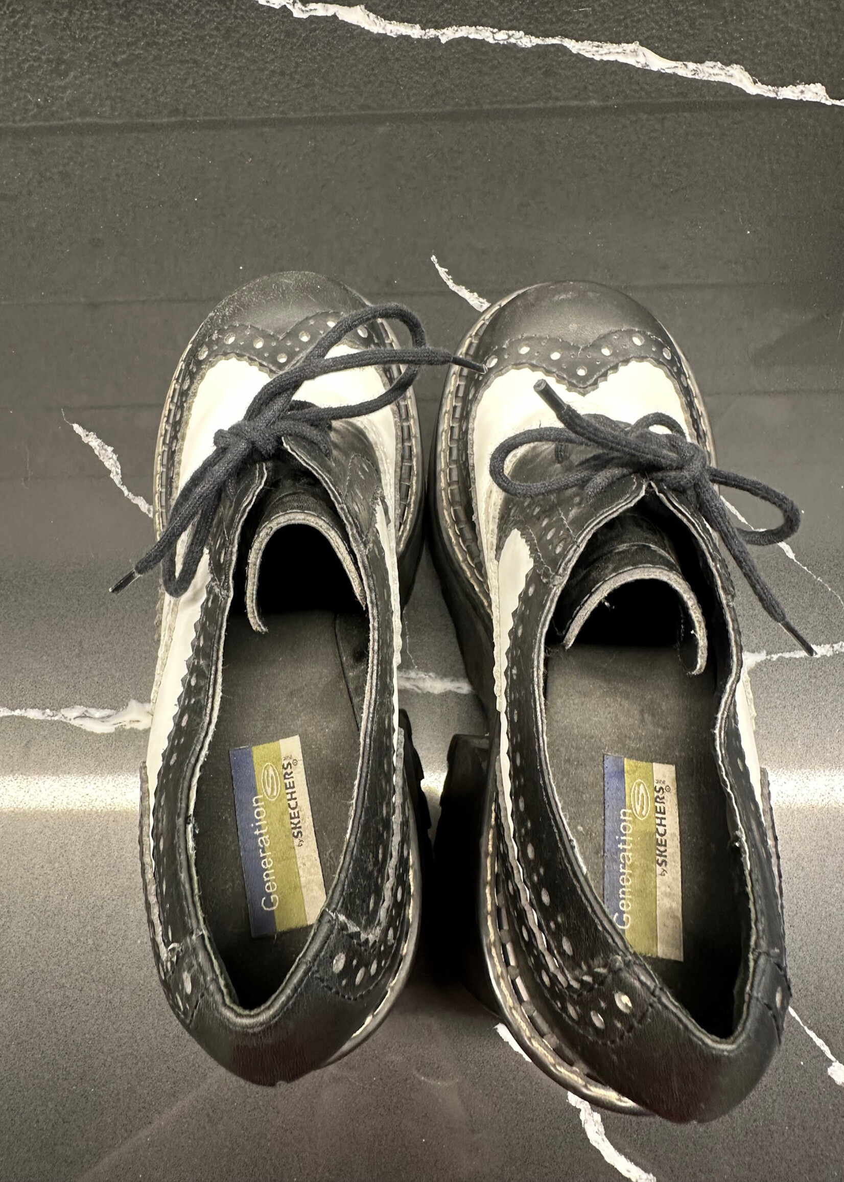 Skechers Black/White MJ Platform Fem 9