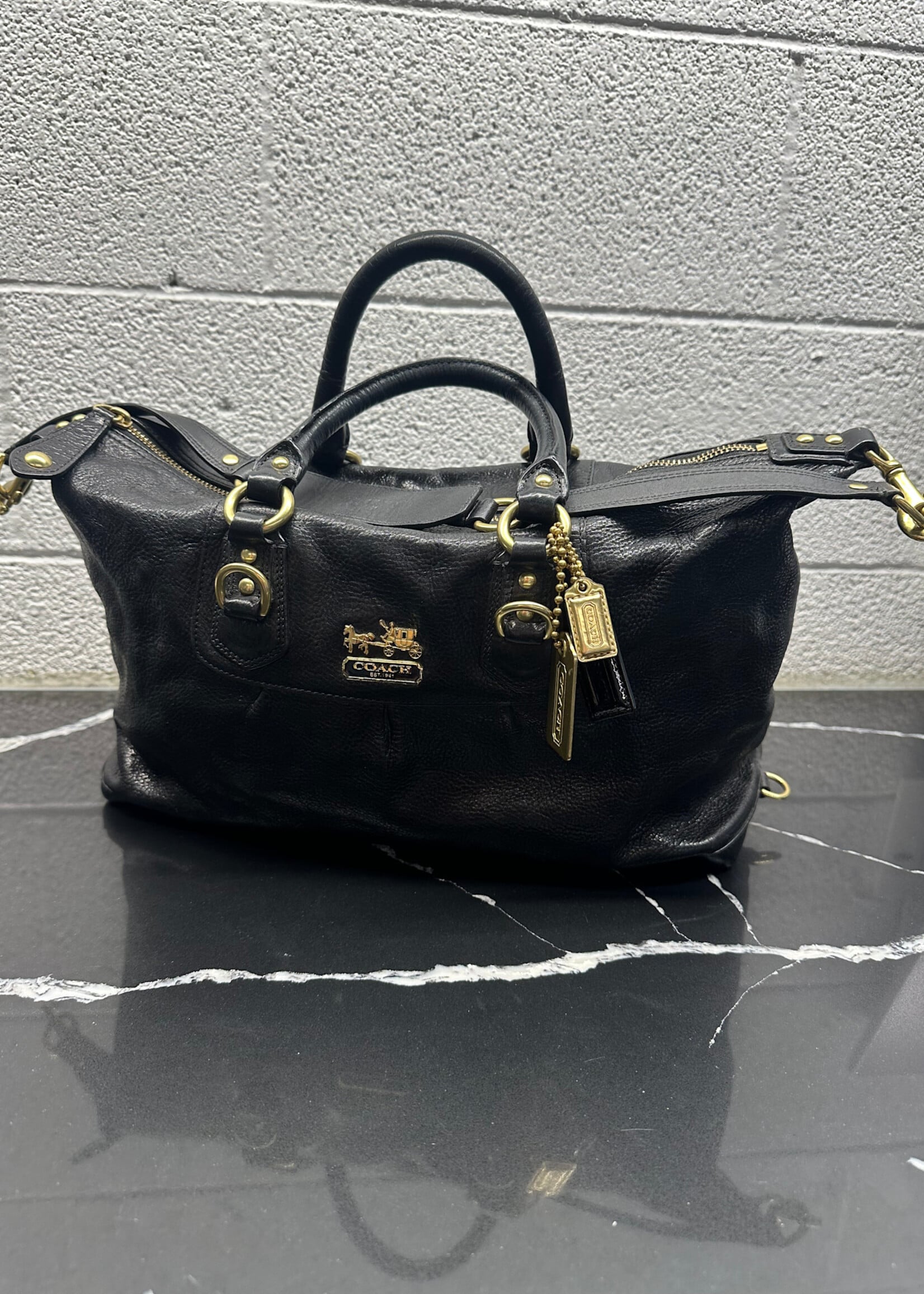Coach 00s Black Bowler Bag AS IS