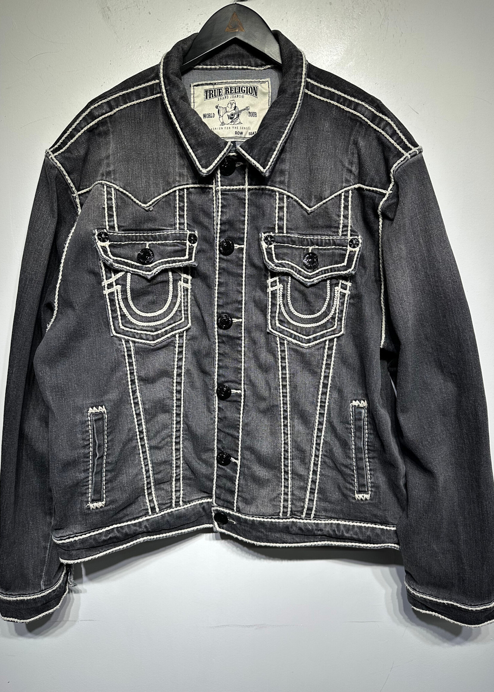 True Religion Black Trucker Jacket XXL