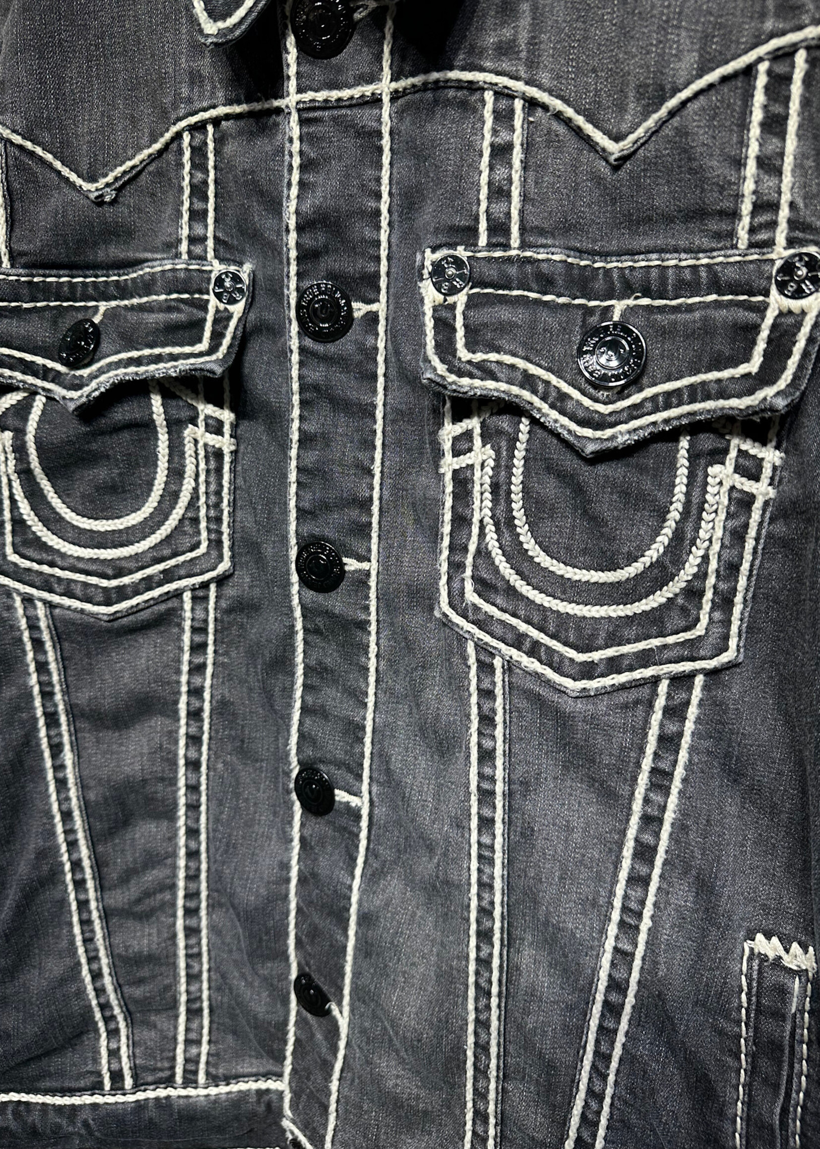 True Religion Black Trucker Jacket XXL