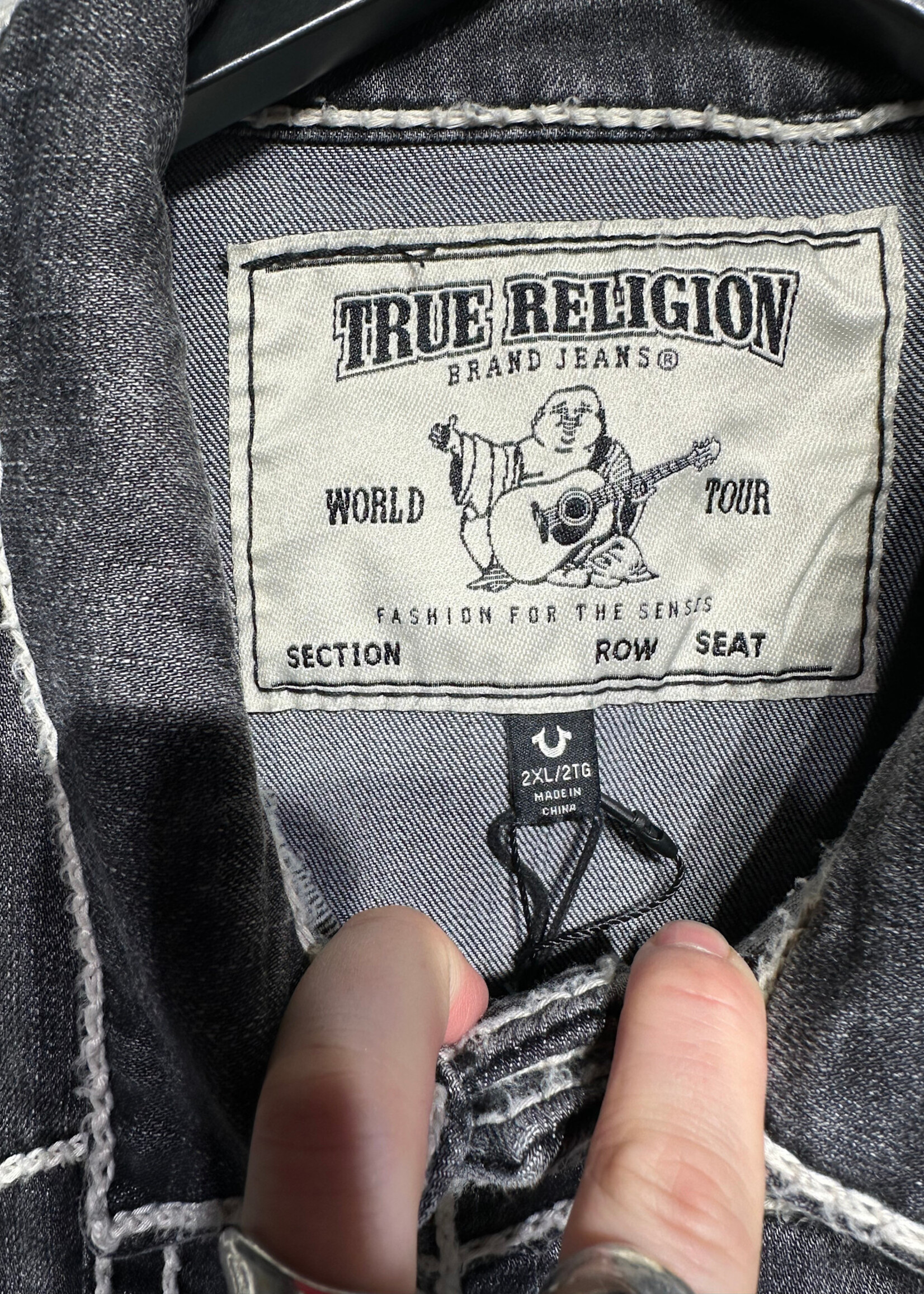 True Religion Black Trucker Jacket XXL