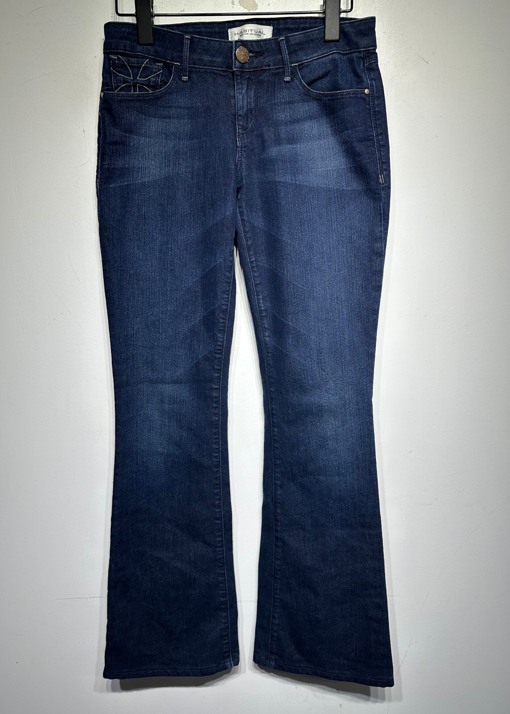Habitual Y2K Cross Pocket Dark Wash Flares 25