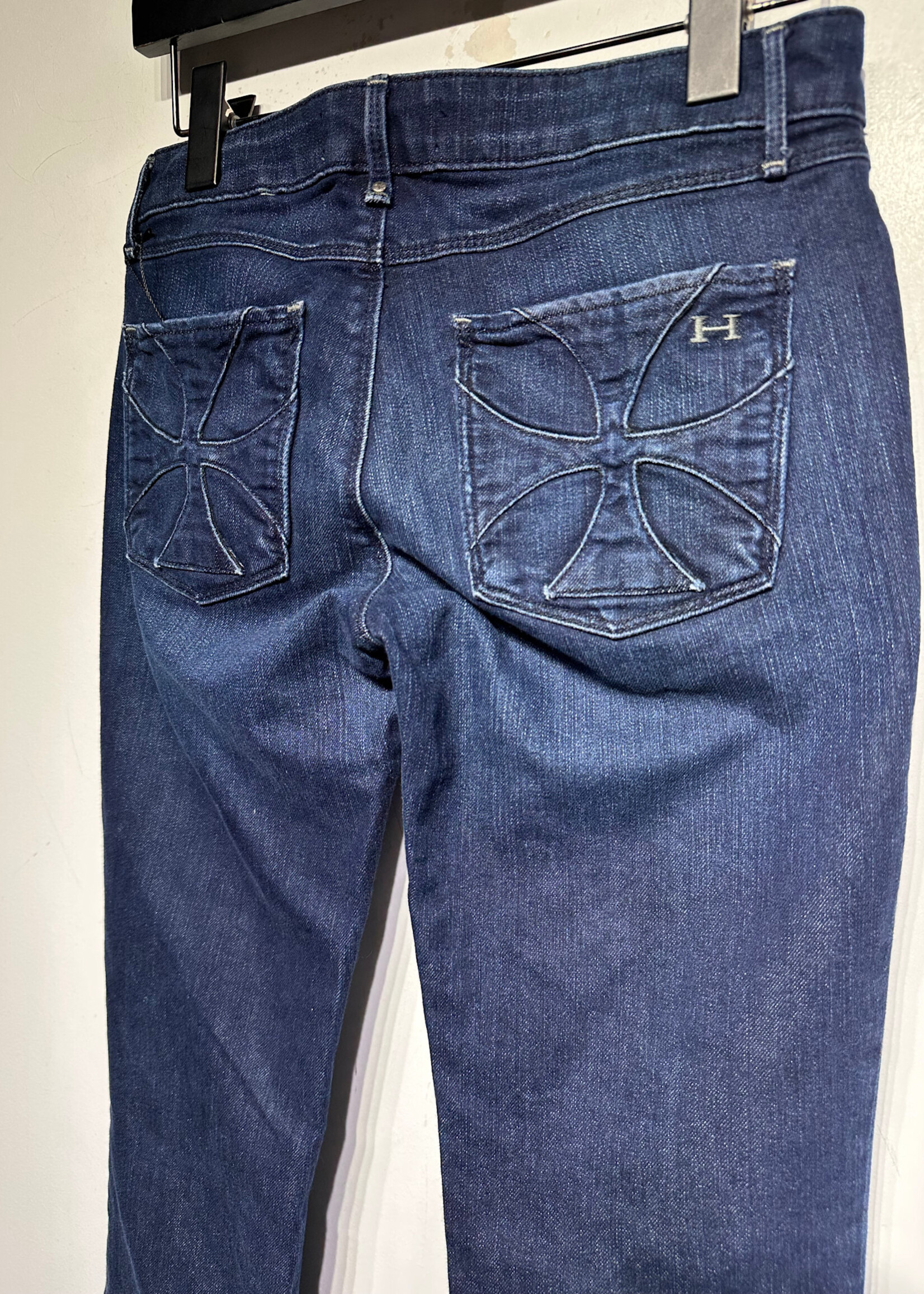Habitual Y2K Cross Pocket Dark Wash Flares 25