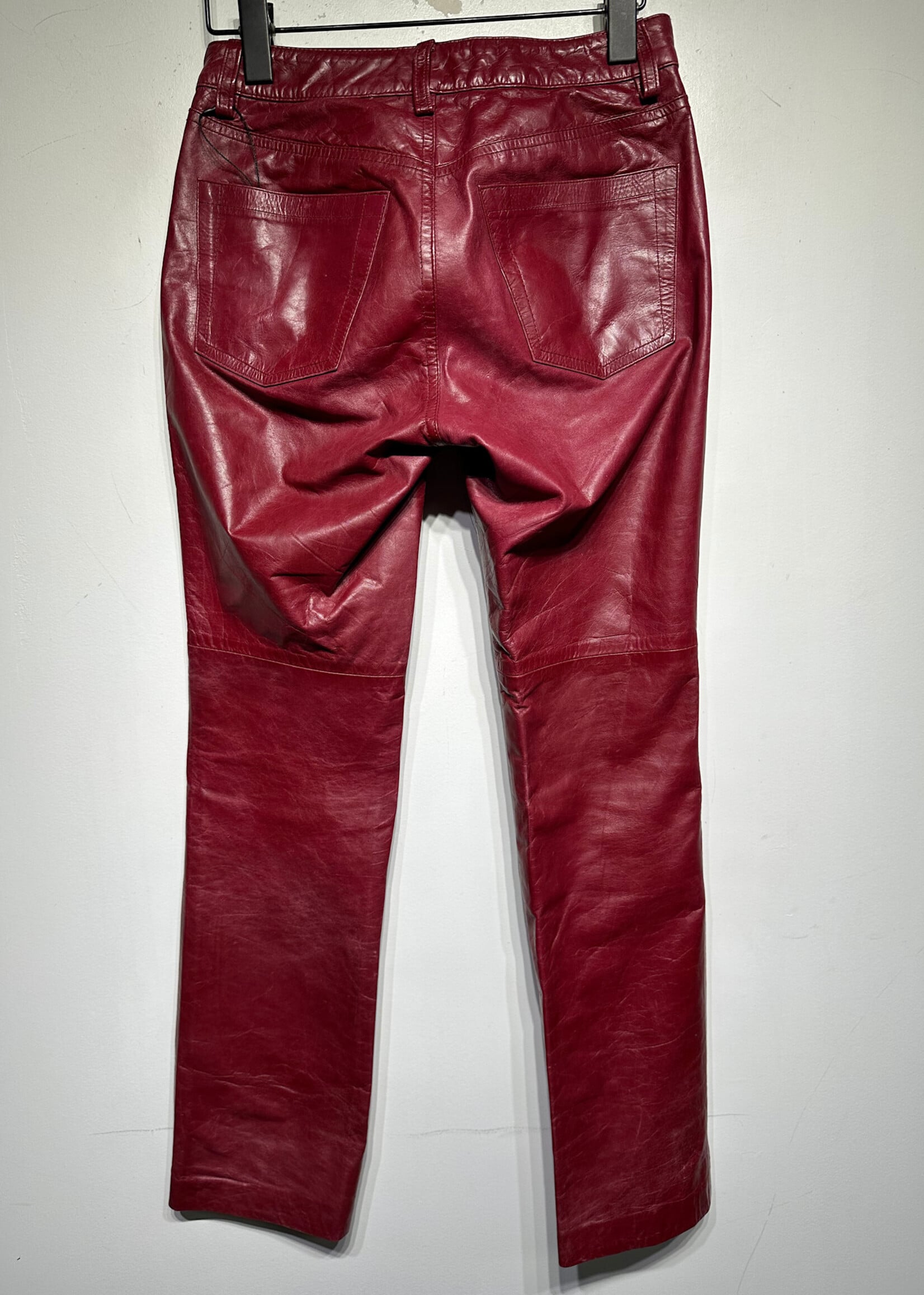 Gap 2000s Red Leather Bootcut Pants 25