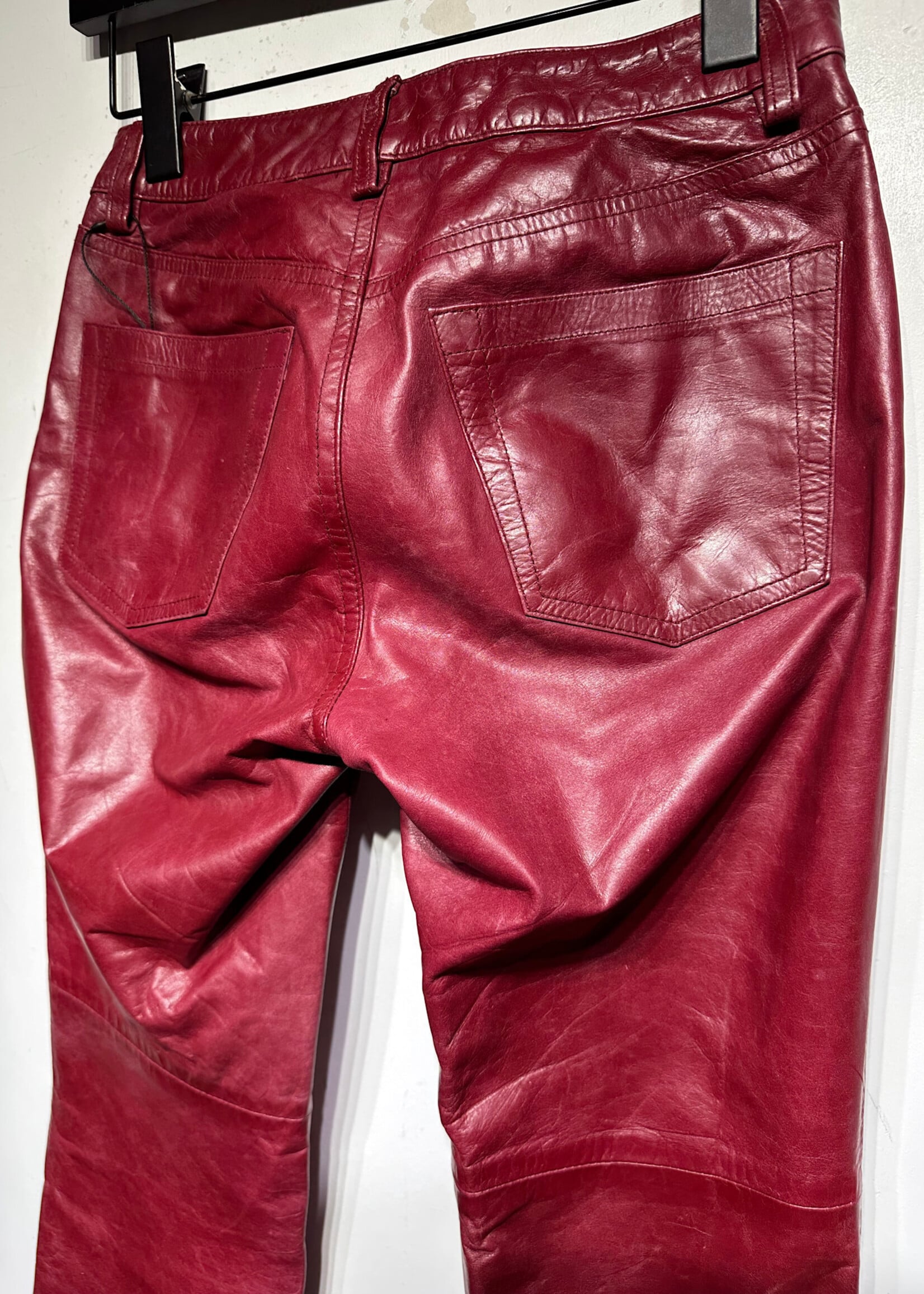 Gap 2000s Red Leather Bootcut Pants 25
