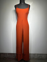 Bebe Orange Front Split Jumpsuit XS