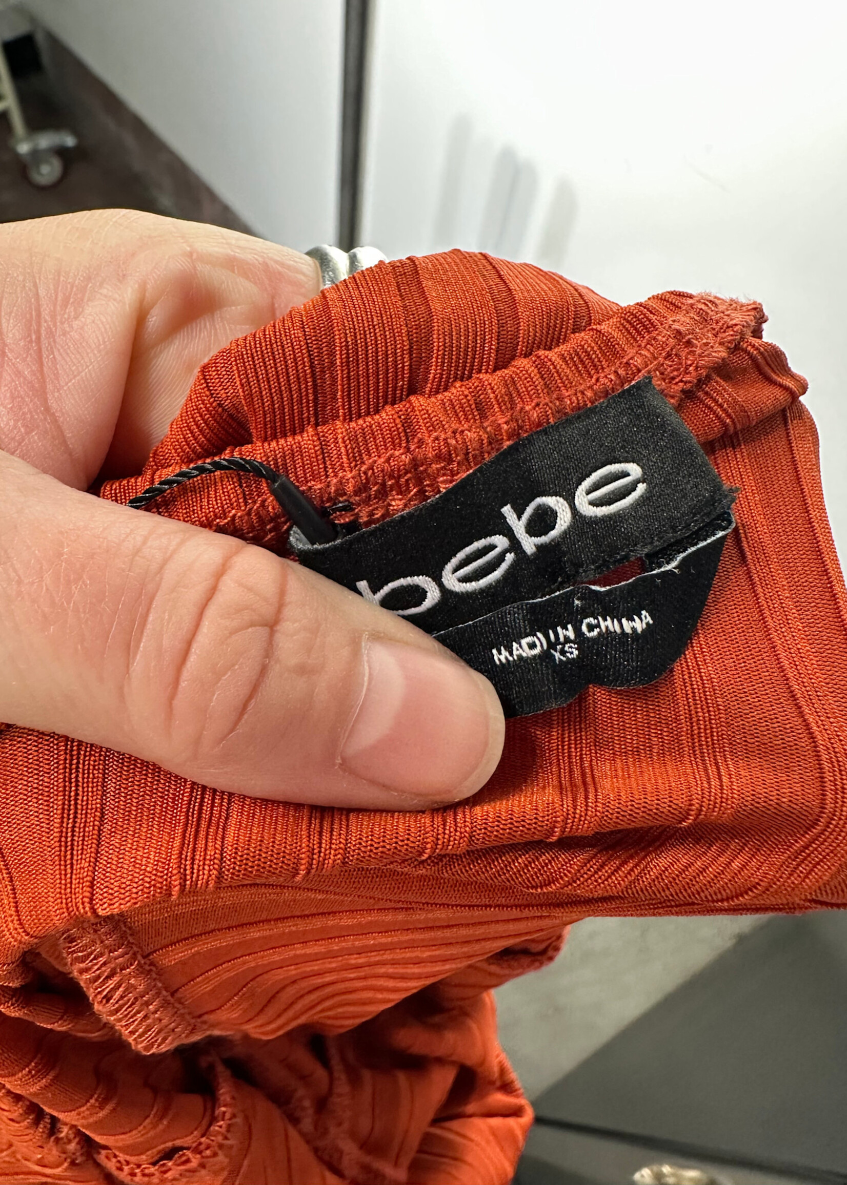 Bebe Orange Front Split Jumpsuit XS