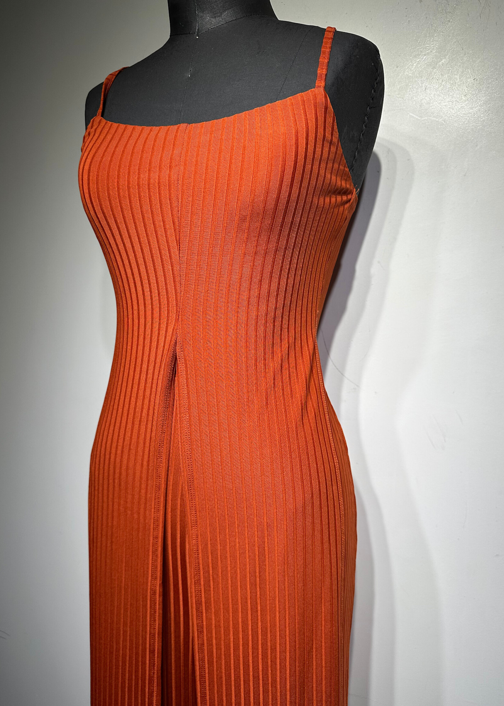 Bebe Orange Front Split Jumpsuit XS