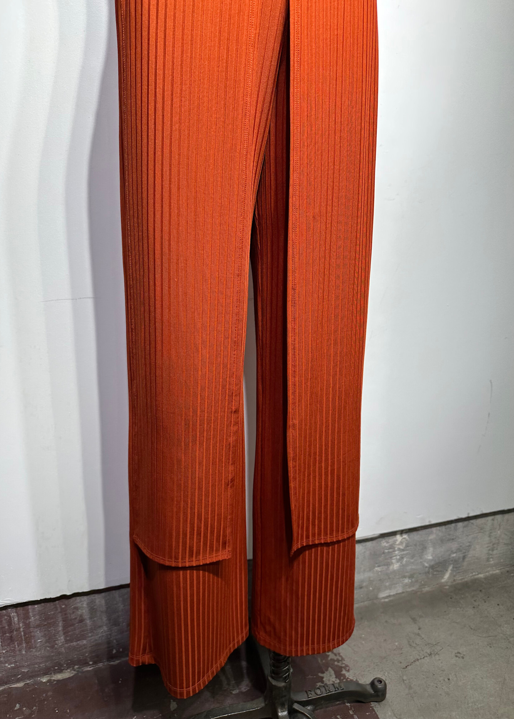 Bebe Orange Front Split Jumpsuit XS