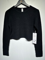 NWT Alo Black Cashmere Crop Sweater XS