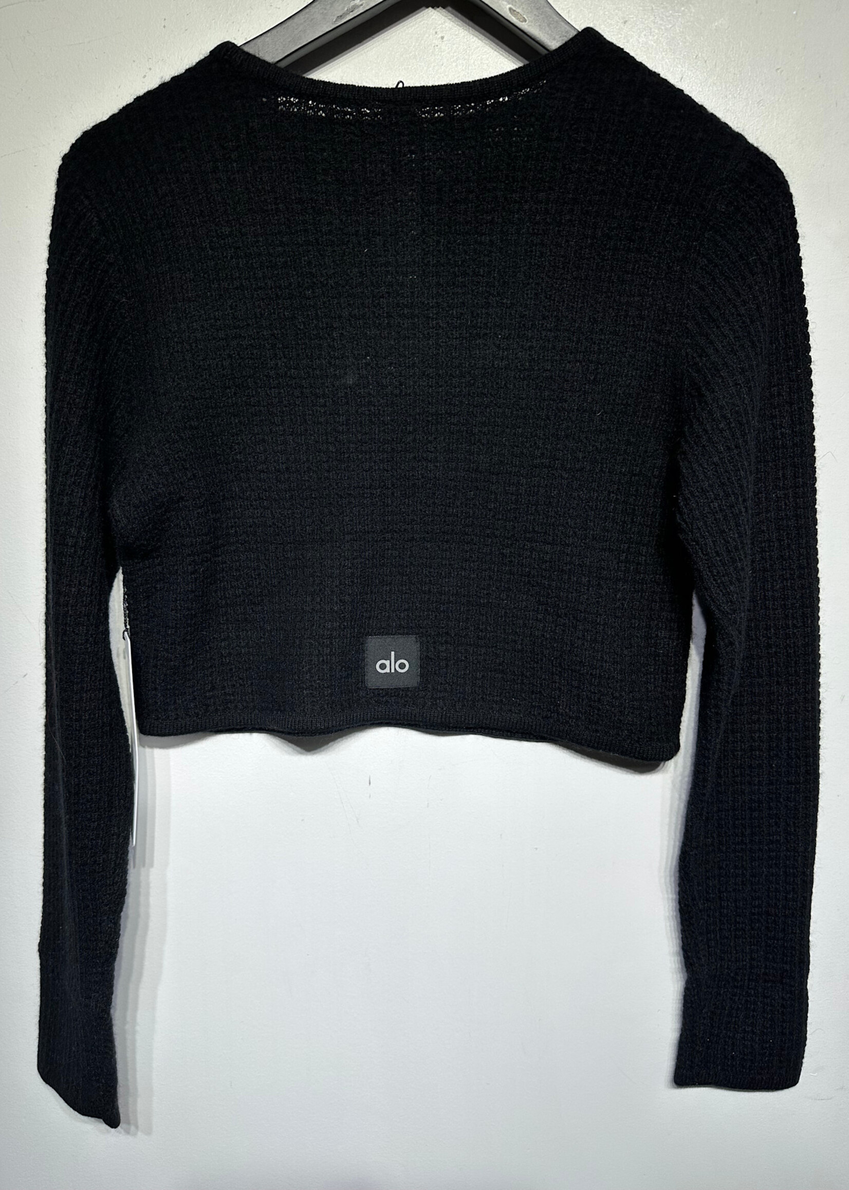NWT Alo Black Cashmere Crop Sweater XS